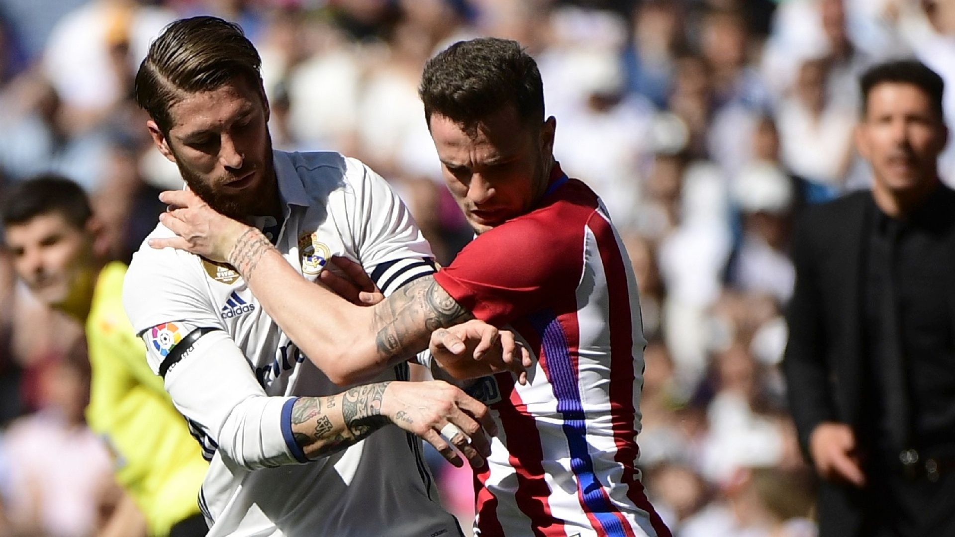 Sergio Ramos Yannick Carrasco Diego Simeone Real Madrid Atletico LaLiga 08042017