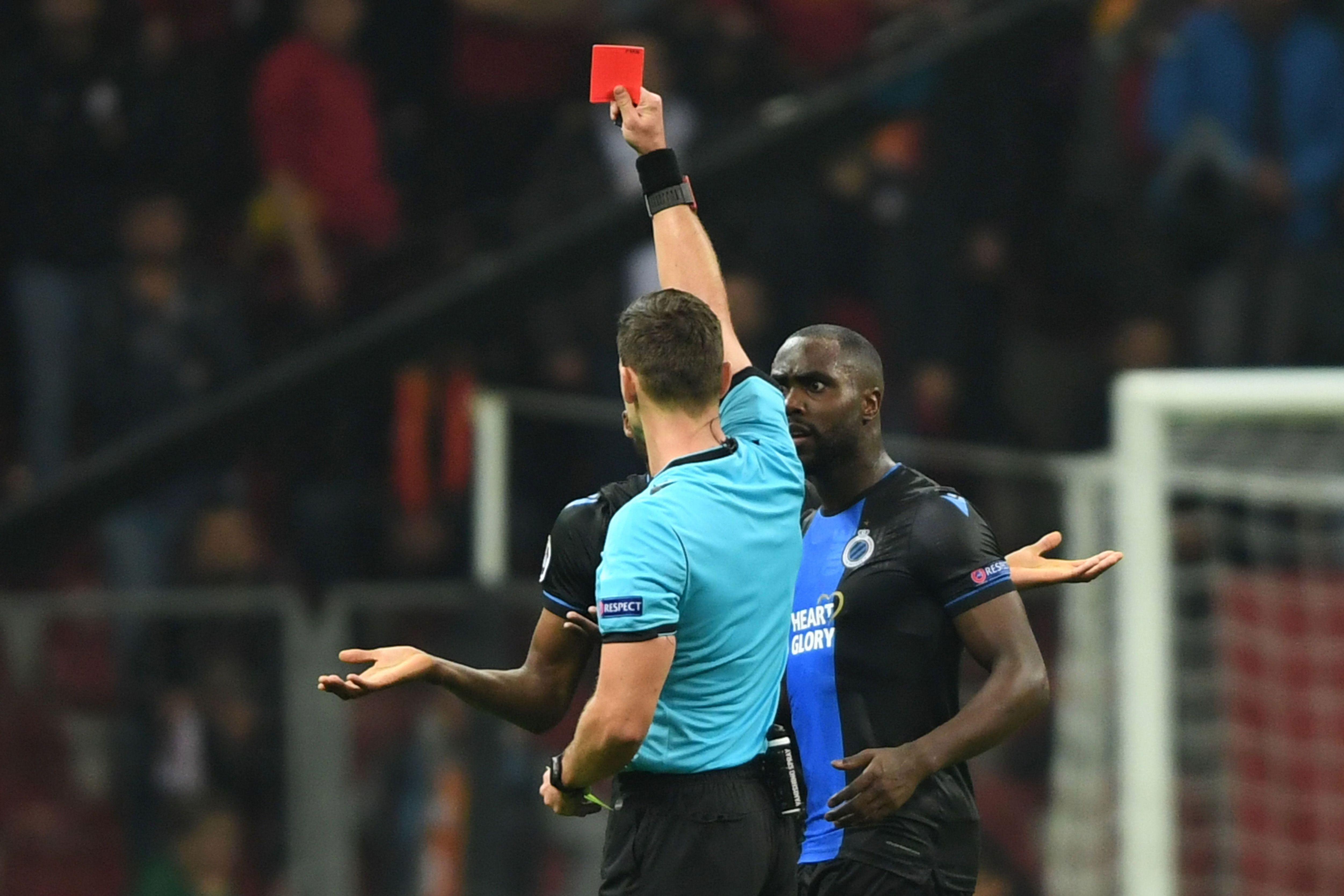 Club Brugge vs Galatasaray  Clinto Mata  Krepin Diatta red card Champions League 26112019