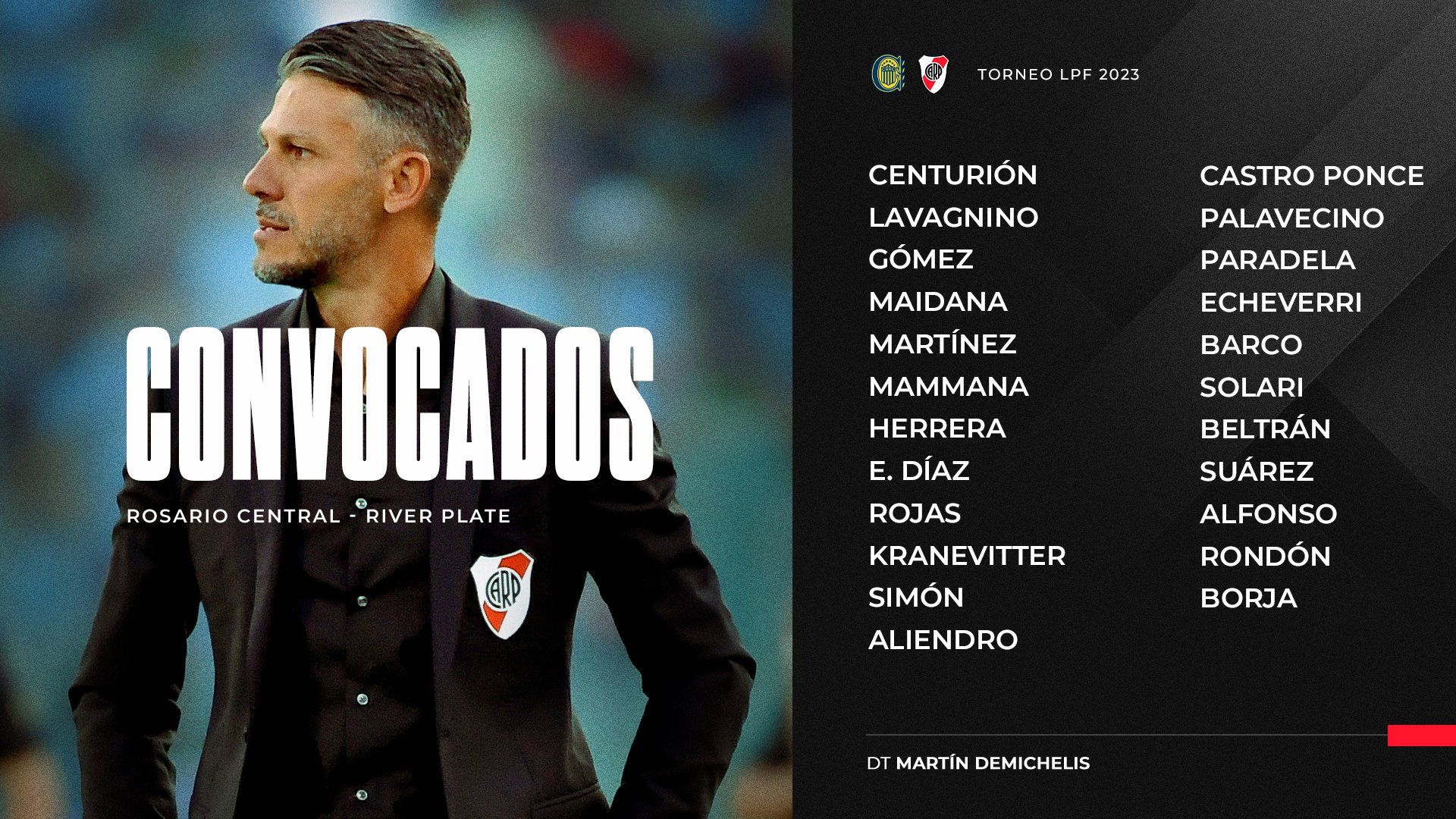 convocados river rosario central torneo de la liga profesional 230072023