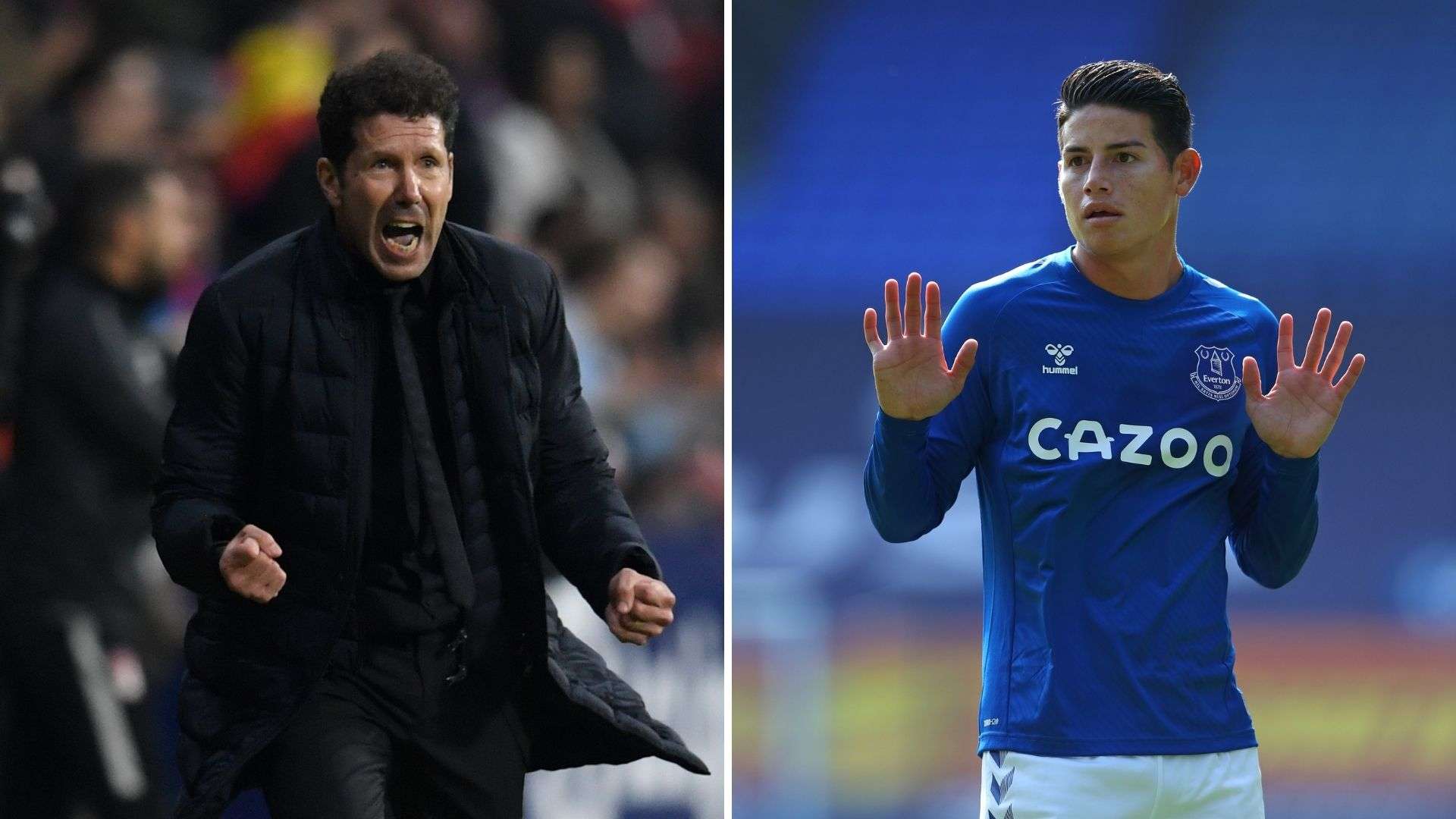 Simeone y James, Atlético de Madrid y Everton