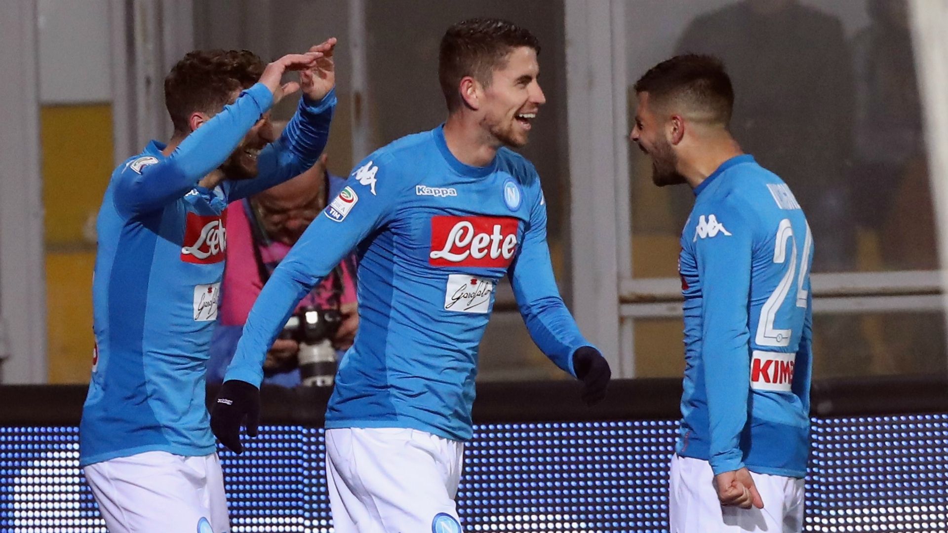 Dries Mertens Jorginho Lorenzo Insigne Benevento Napoli Serie A 02042018