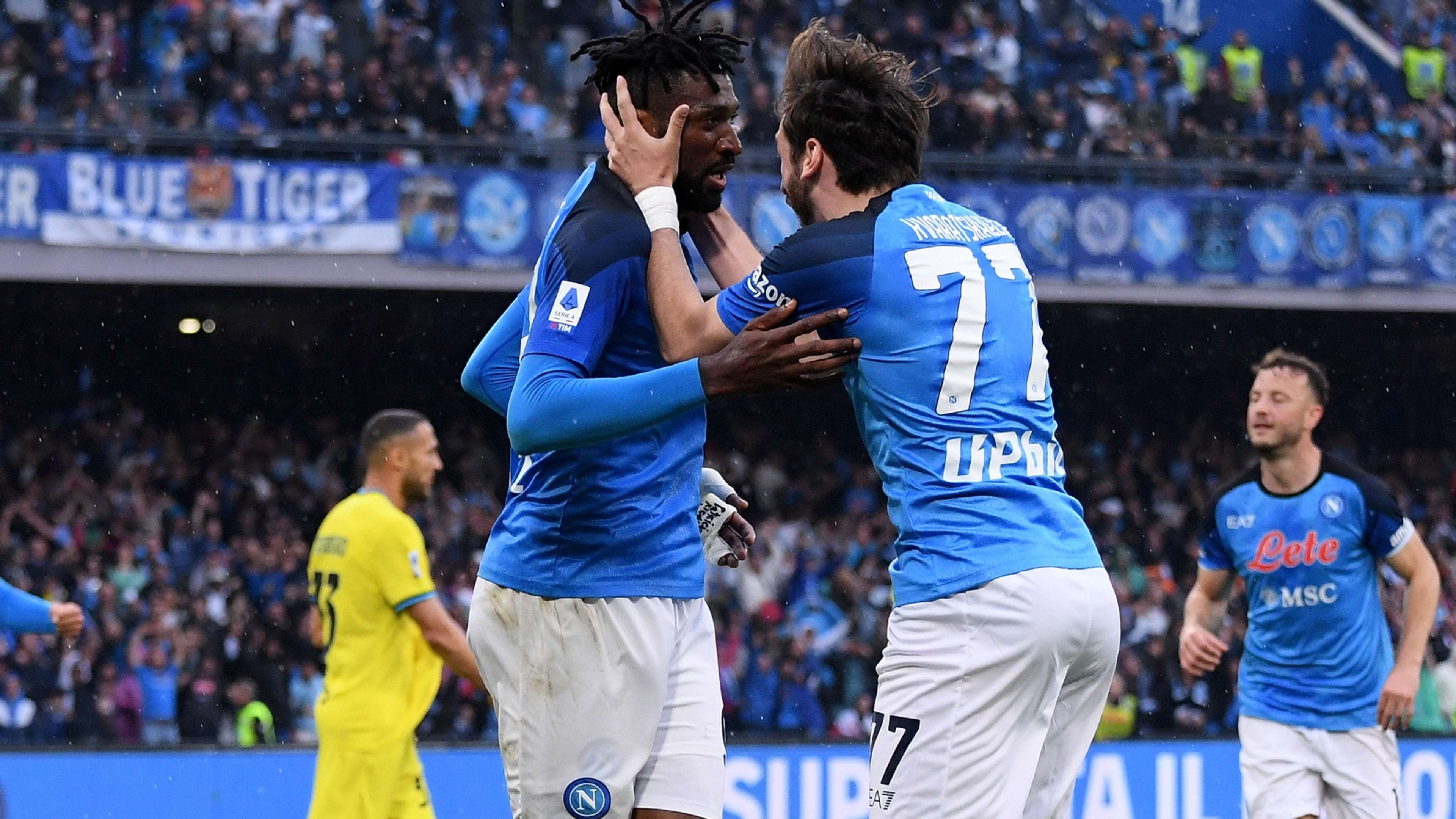 Napoli celebrating Inter Serie A
