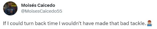 Moises Caicedo apology Gabriel Martinelli