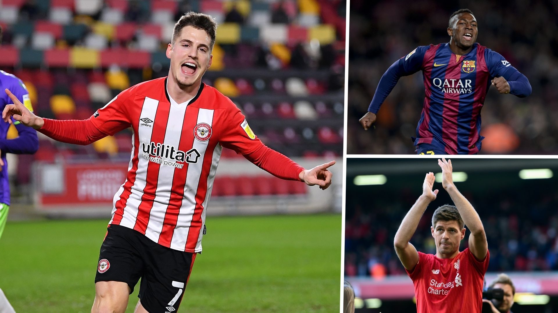 Sergi Canos Brentford Adama Traore Barcelona Steven Gerrard Liverpool GFX