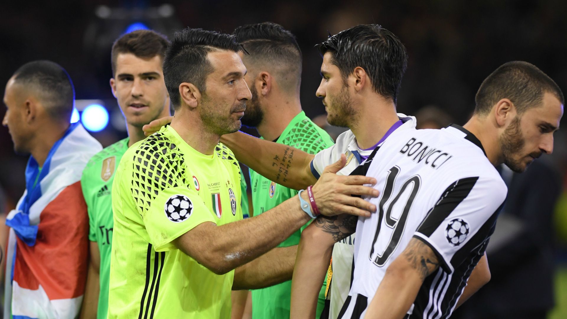 Buffon, Morata, Bonucci - Juventus-Real Madrid