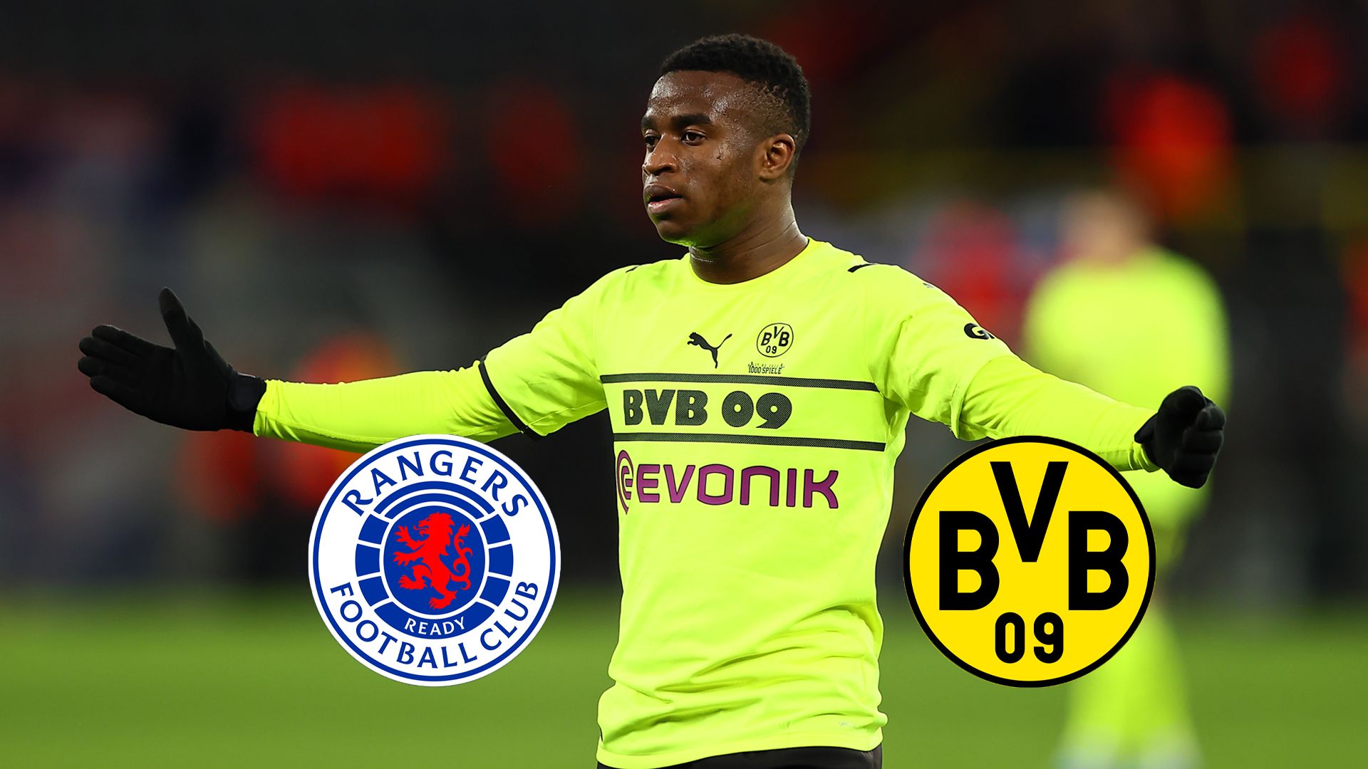 Youssoufa Moukoko bvb borussia dortmund glasgow rangers 2022 europa league