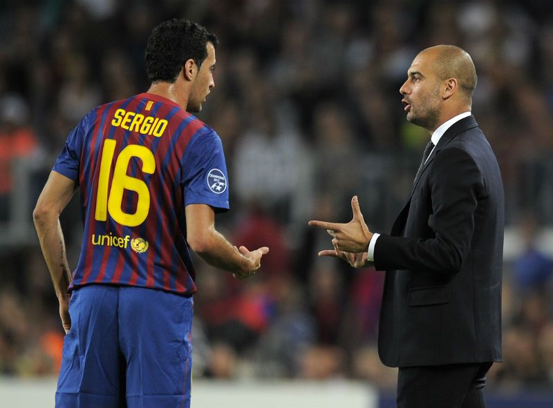 Sergio Busquets Josep Guardiola Barcelona