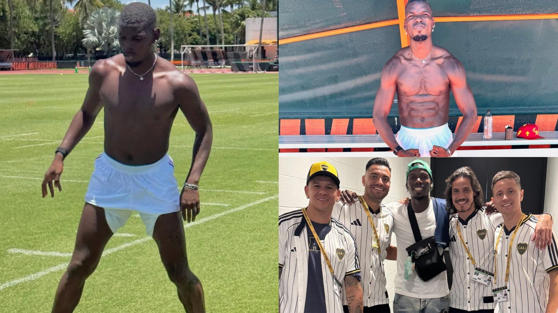 Paul Pogba reveals incredible body shape as he links up with FOUR ex-Man Utd team-mates at Club World Cup | Goal.com UK