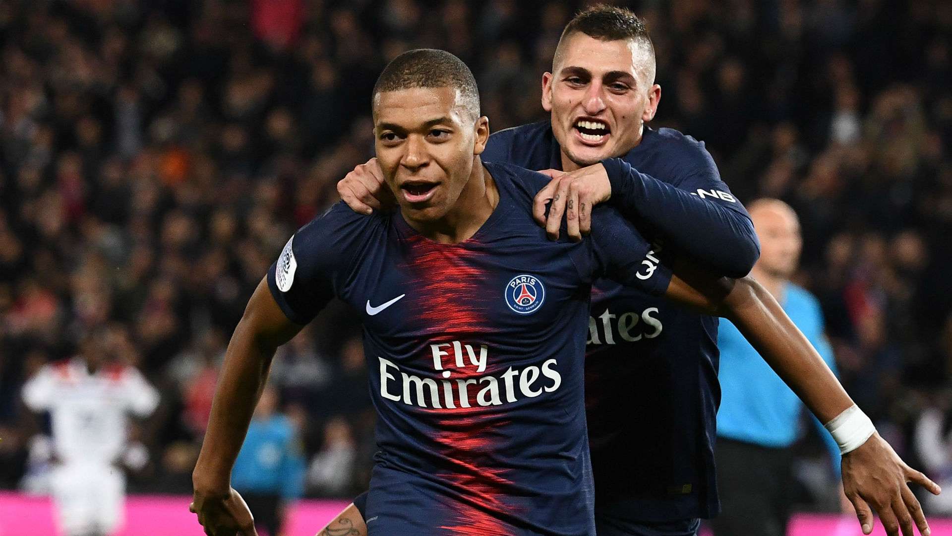 Kylian Mbappe Marco Verratti PSG Lyon Ligue 1 07102018
