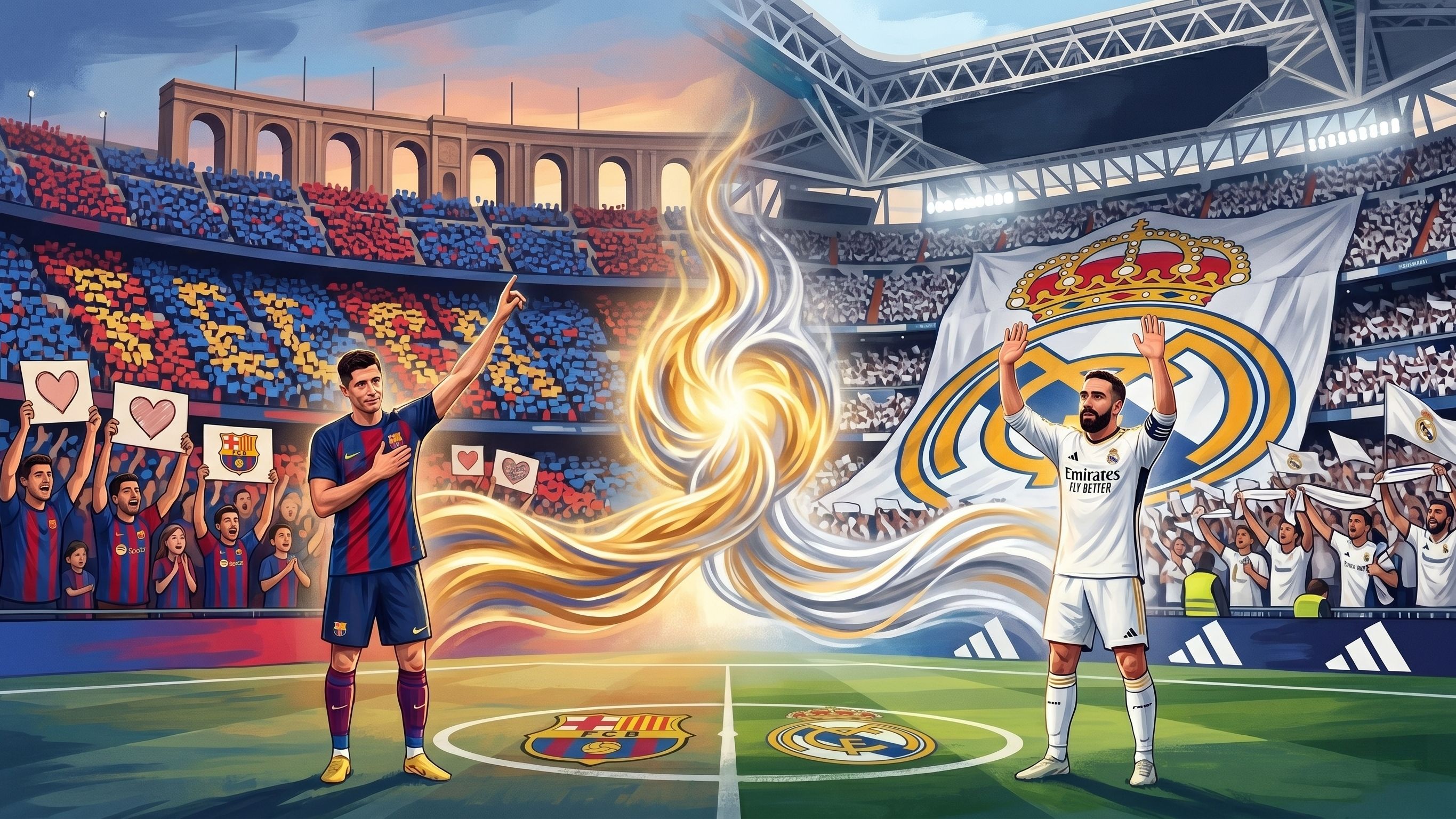 Real Madrid Barcelona Dani Carvajal Lewandowski (Goal only)