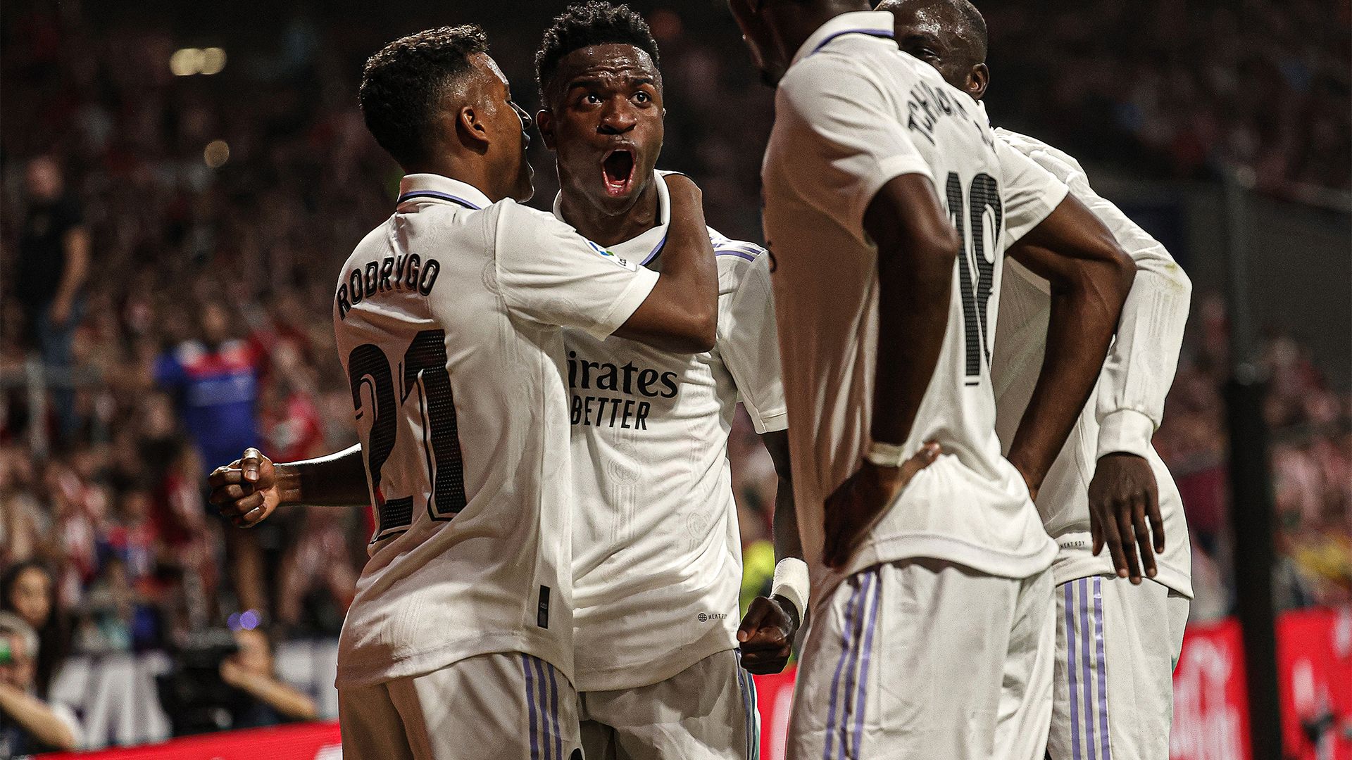 Real Madrid celebrate Atletico 2022-23