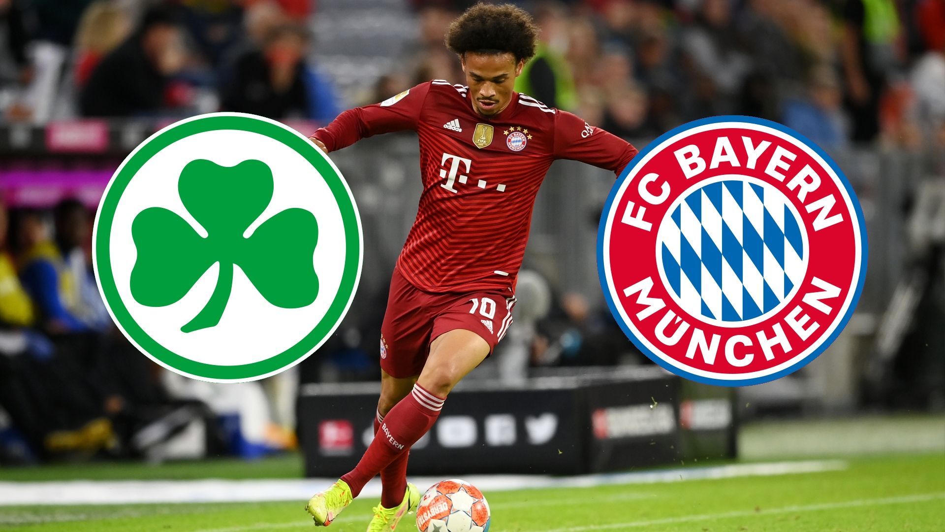 Leroy Sane FC Bayern Logos Fürth