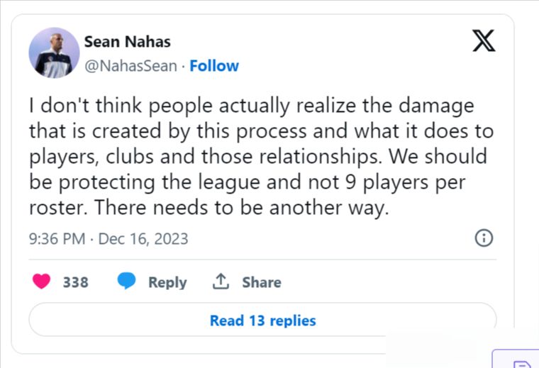 X (@NahasSean) tweet