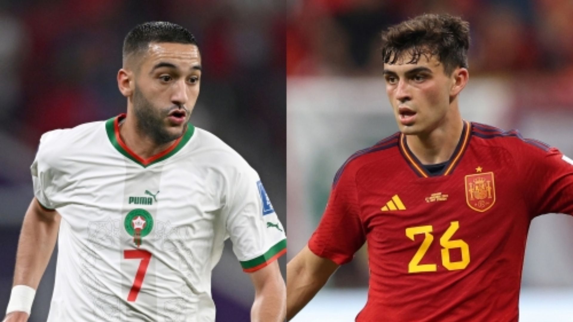 Hakim Ziyech Morocco Pedri Spain