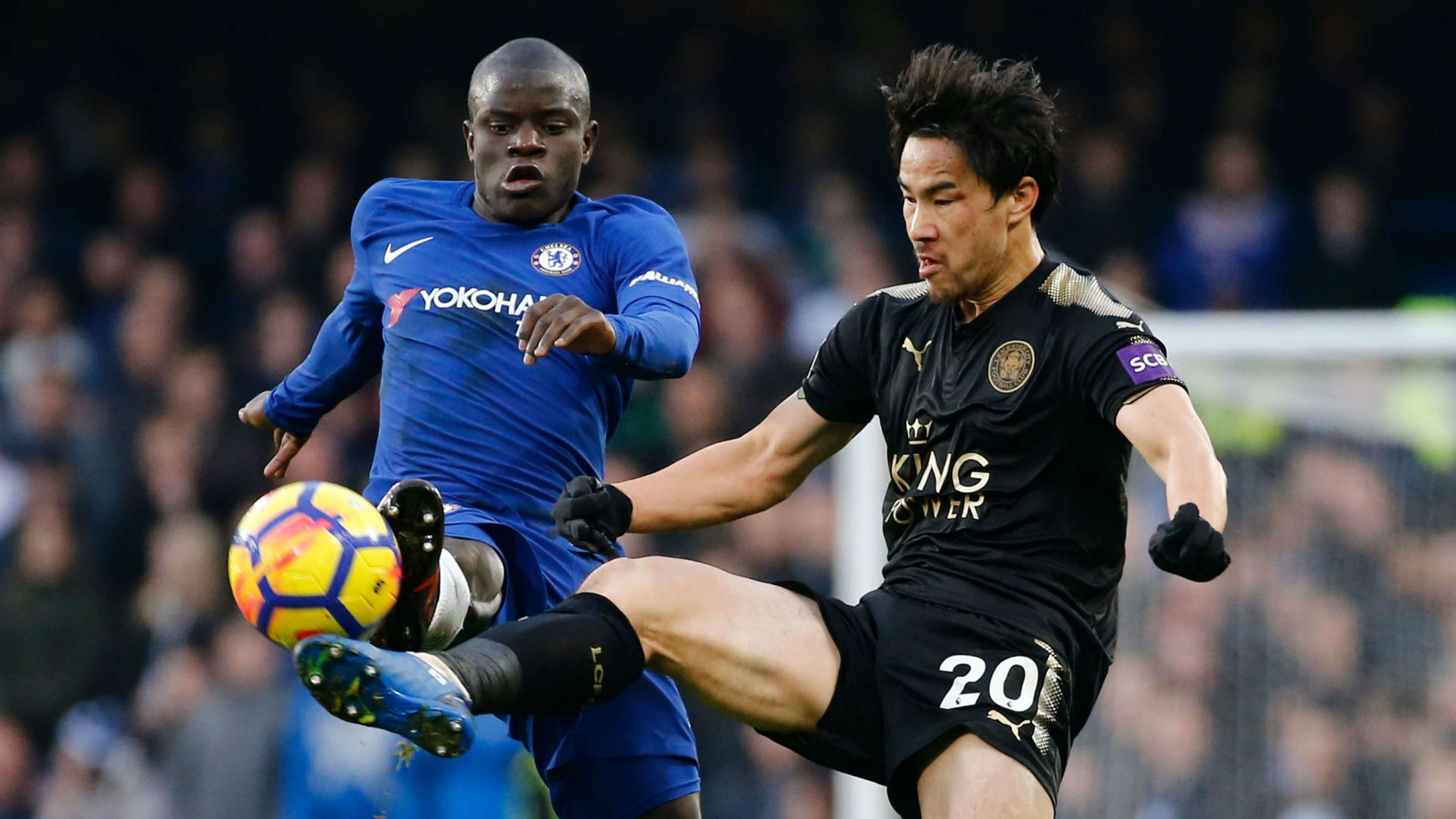 Ngolo Kante Shinji Okazaki Chelsea Leicester