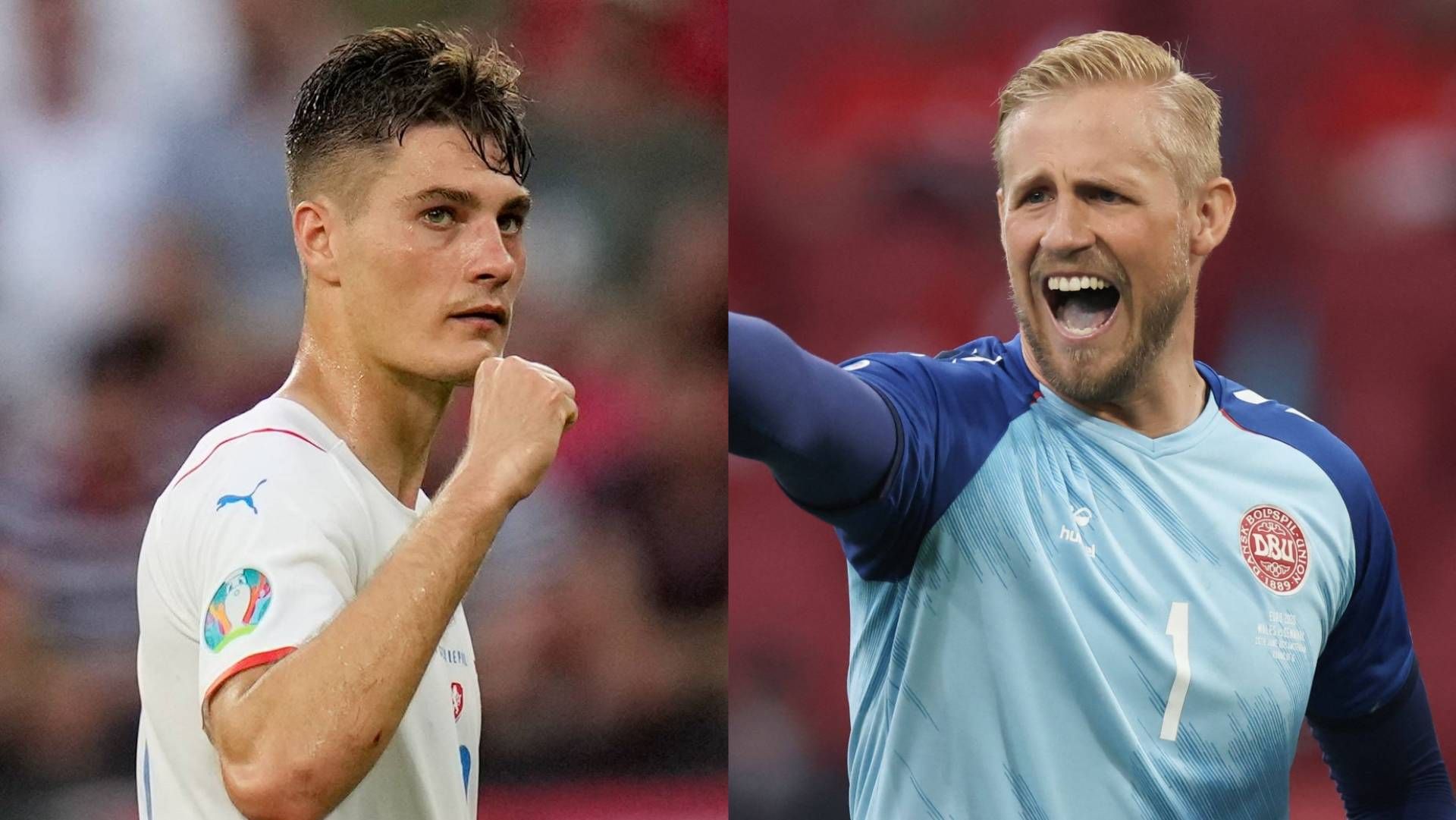 Patrik Schick Czech Republic Kasper Schmeichel Denmark