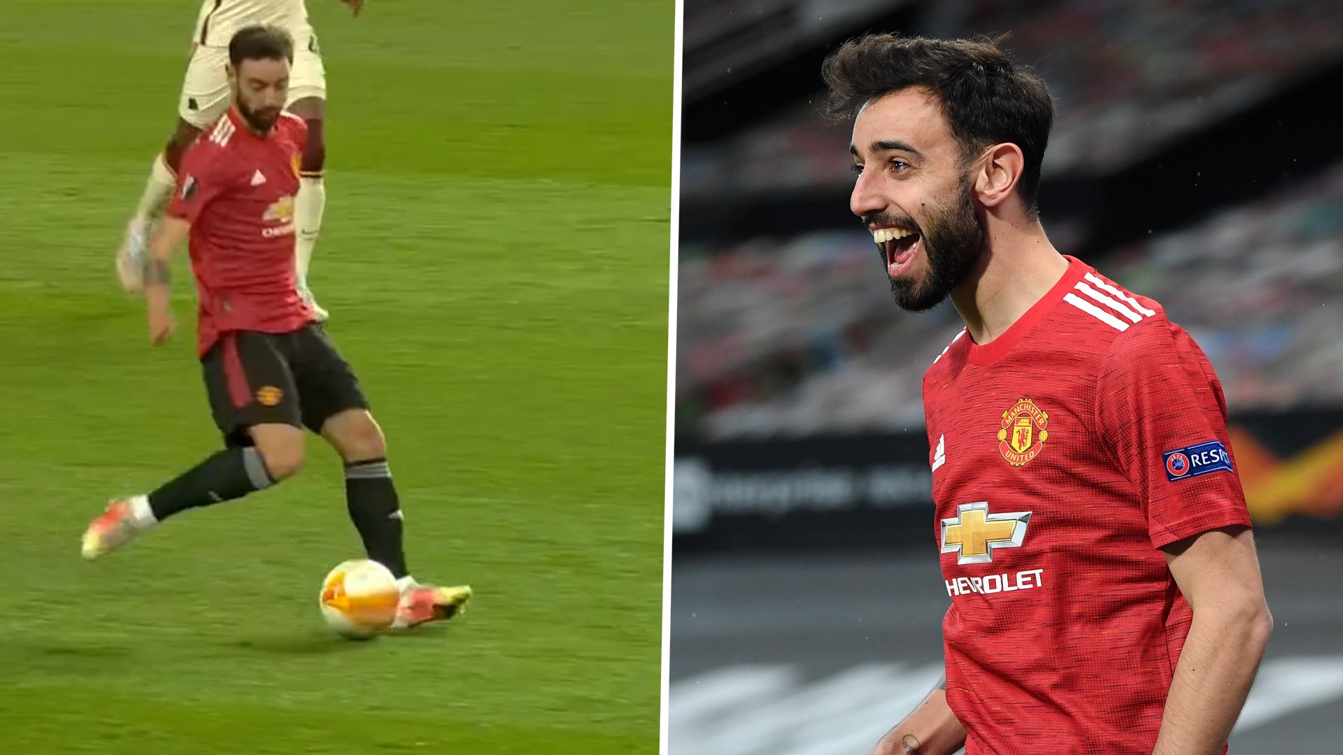 GFX Bruno Fernandes Manchester United Roma 2021