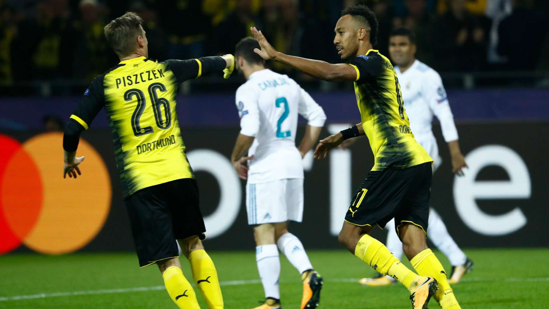 Pierre Emerick Aubameyang Lukasz Piszczek Borussia Dortmund Real Madrid Champions League 26092017