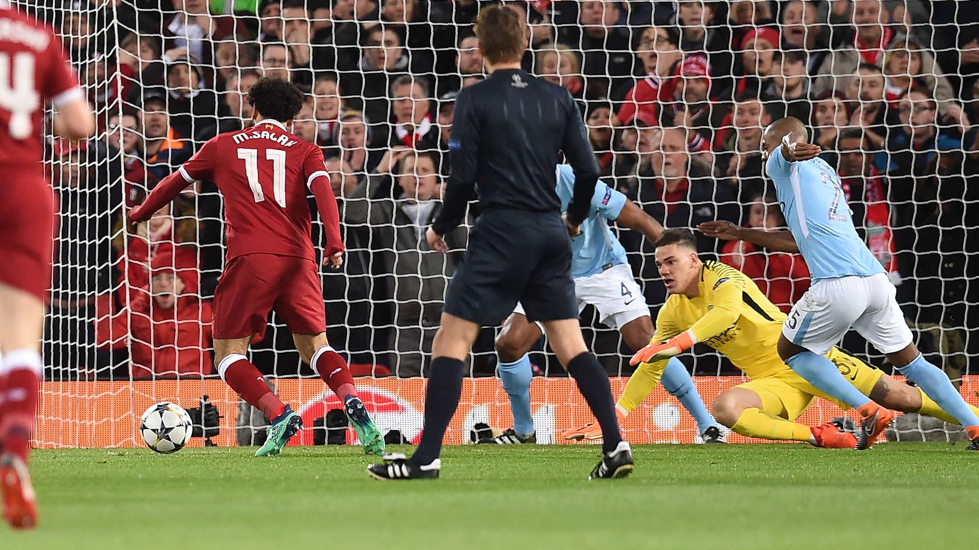 Salah Ederson Liverpool Man City 04042018 Champions League QF