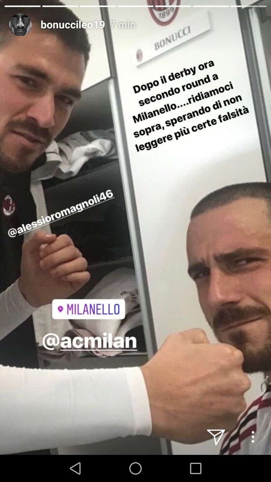 Leonardo Bonucci Alessio Romagnoli Milan