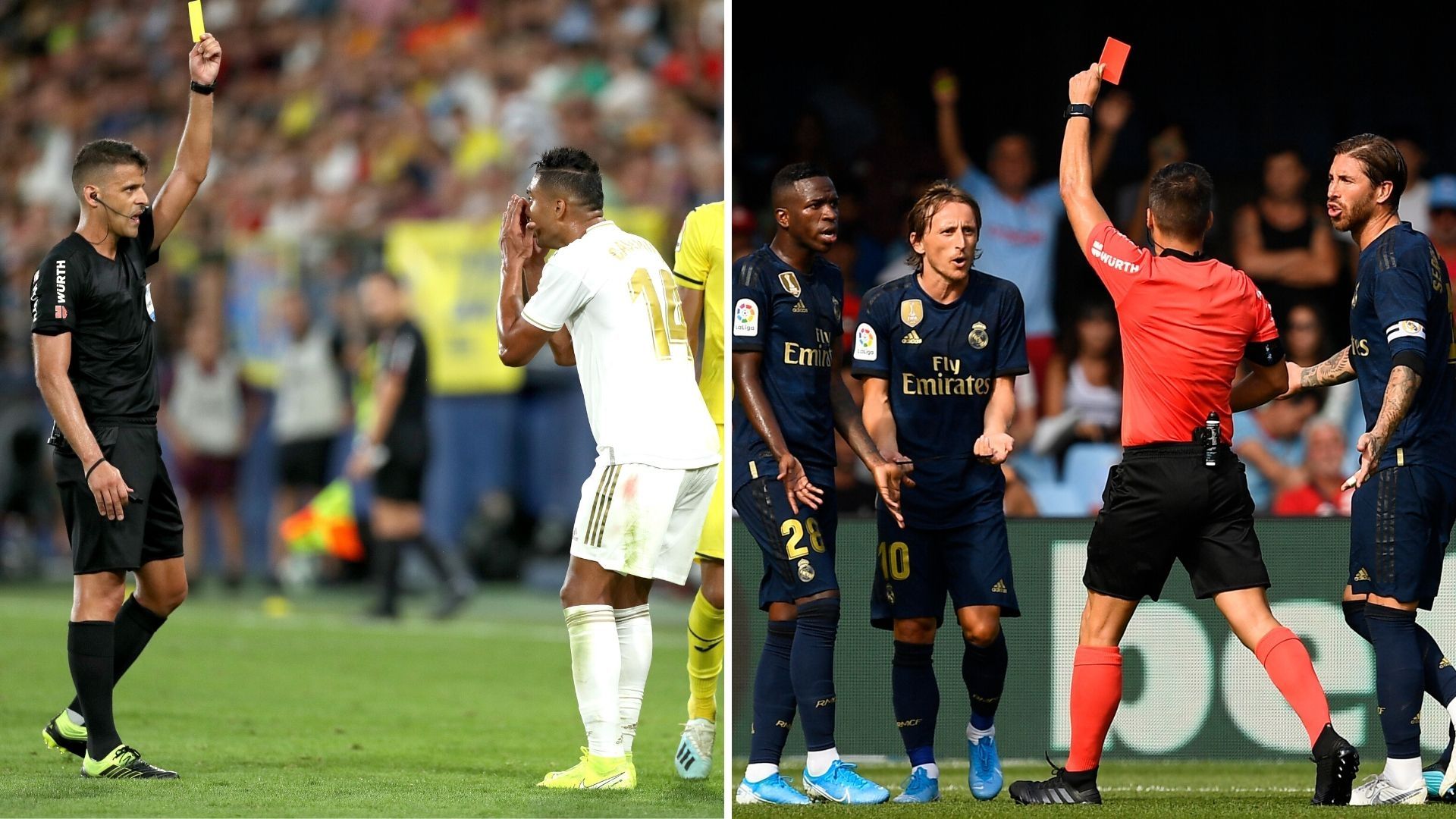 Real Madrid, tarjeta amarilla a Casemiro y tarjeta roja a Modric