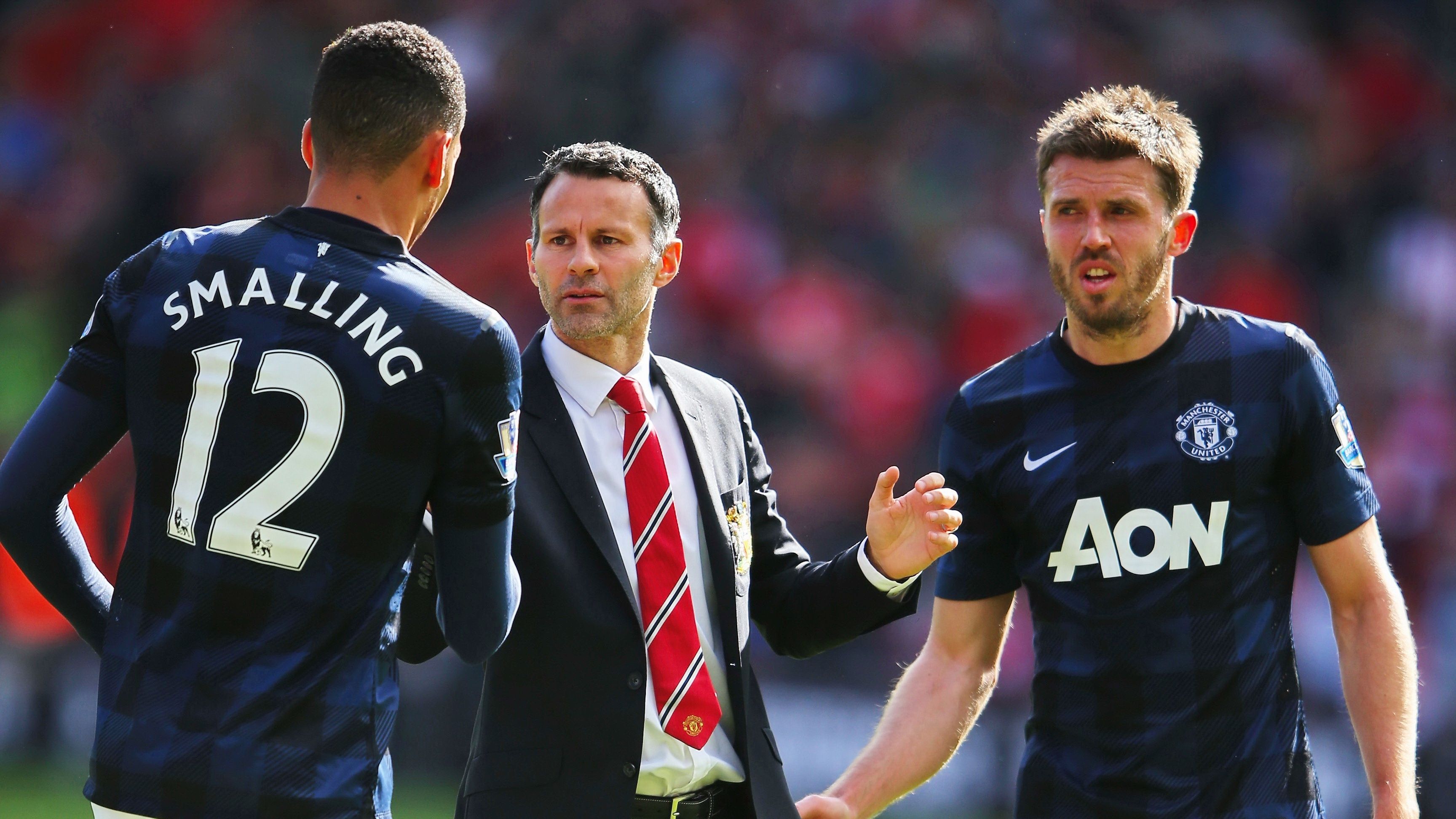 Ryan Giggs Michael Carrick Chris Smalling Manchester United 2014