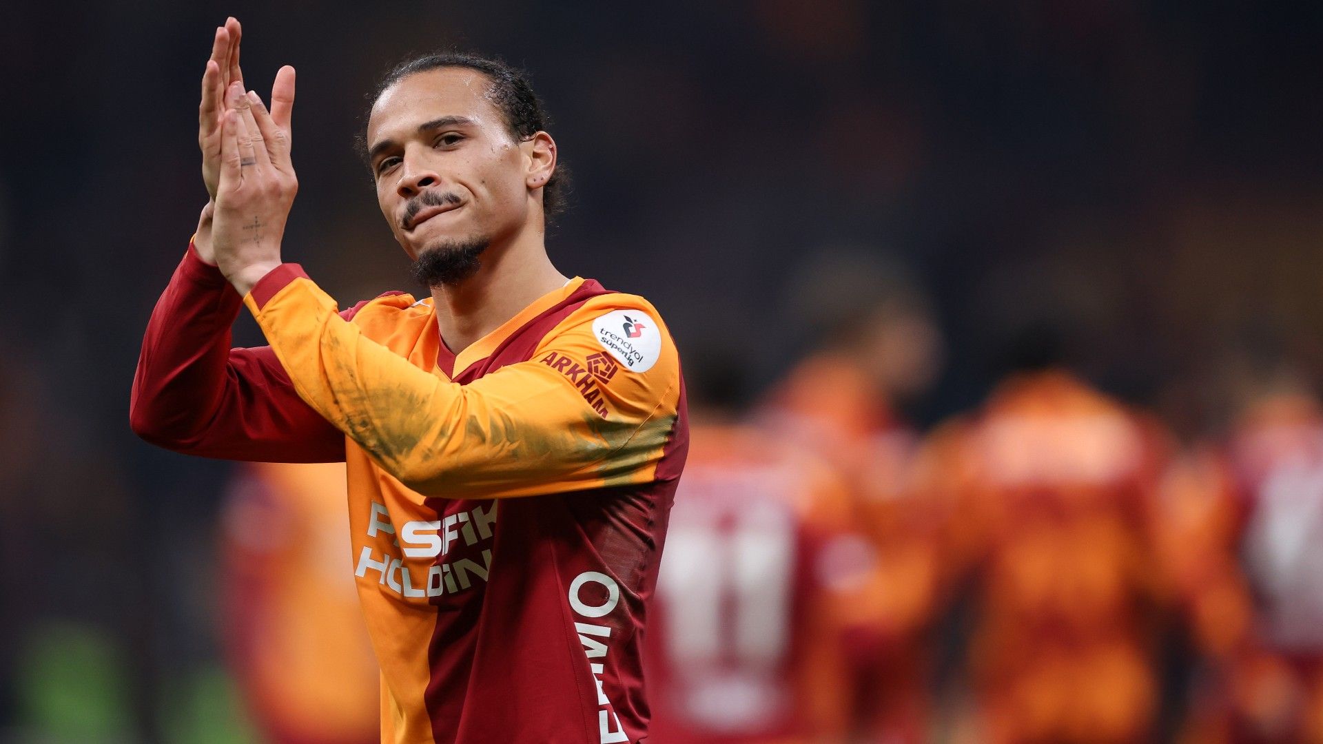 Leroy Sane of Galatasaray celebrates victory 