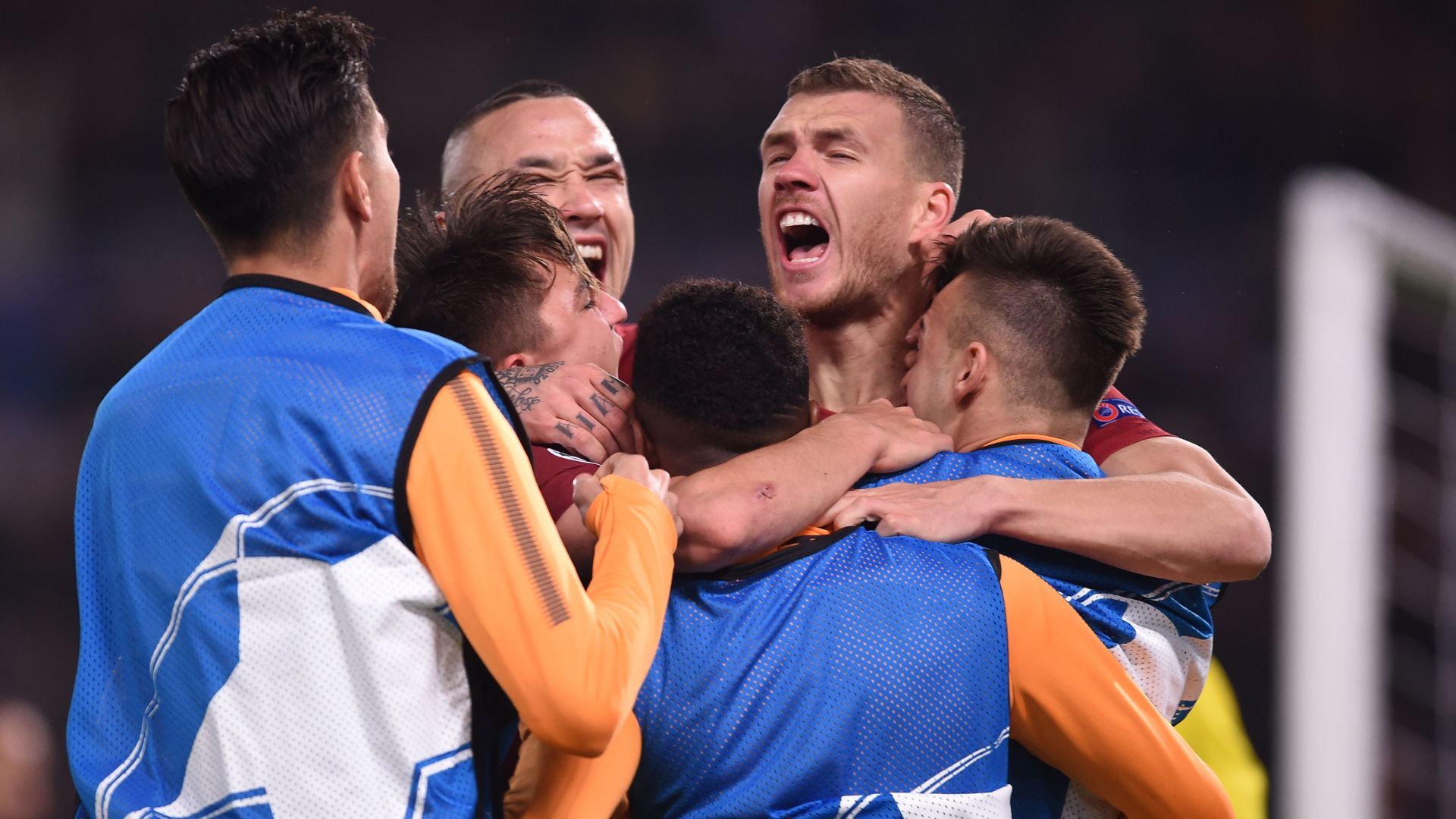 Roma celebrates Dzeko vs. Shakhtar Donetsk