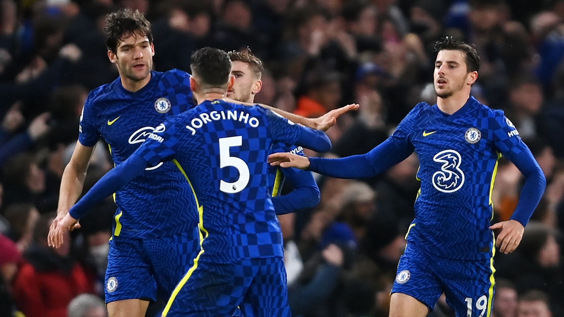 Chelsea celebrate, Premier League 2021-22