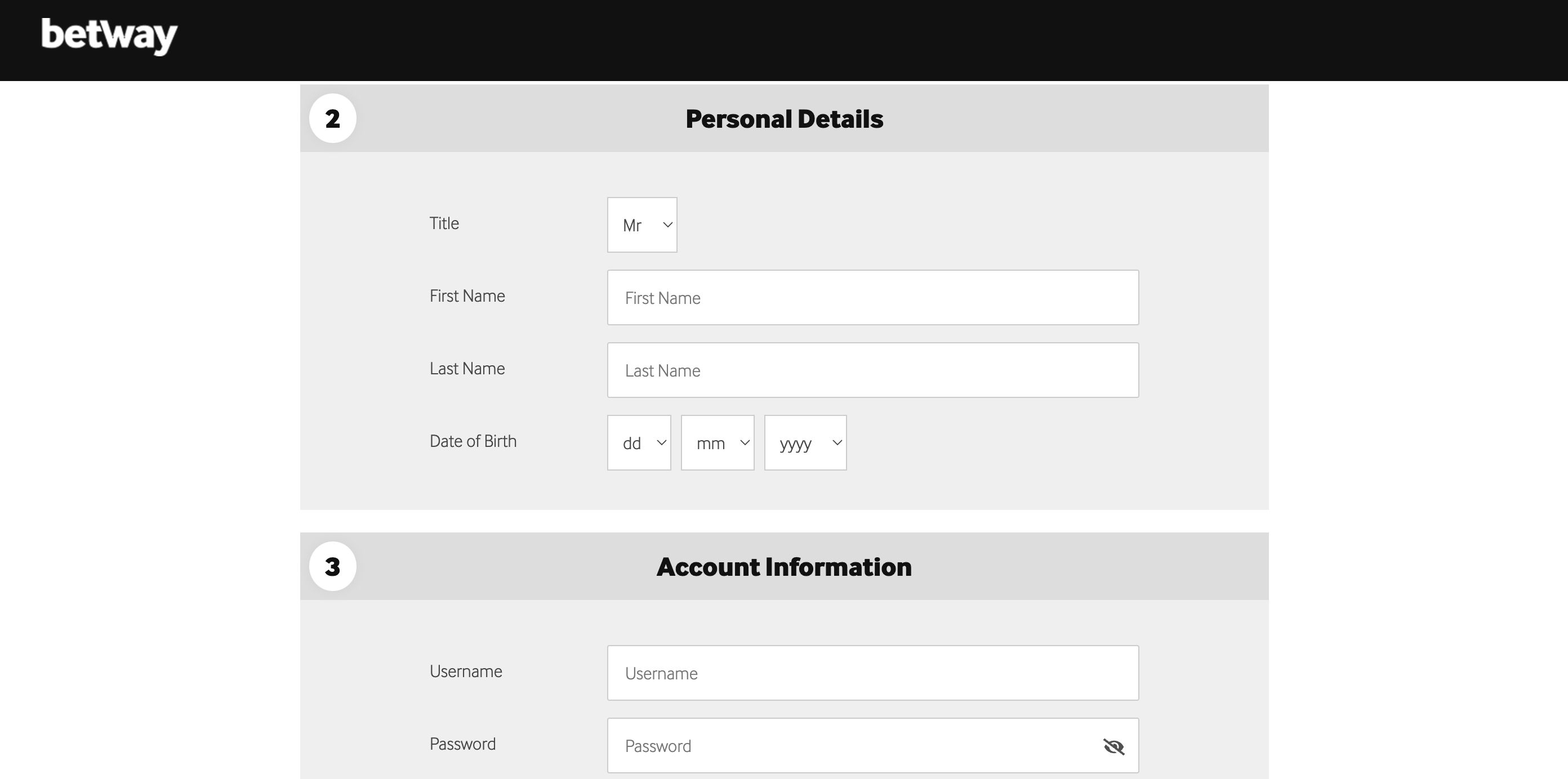 Betway Login Page 