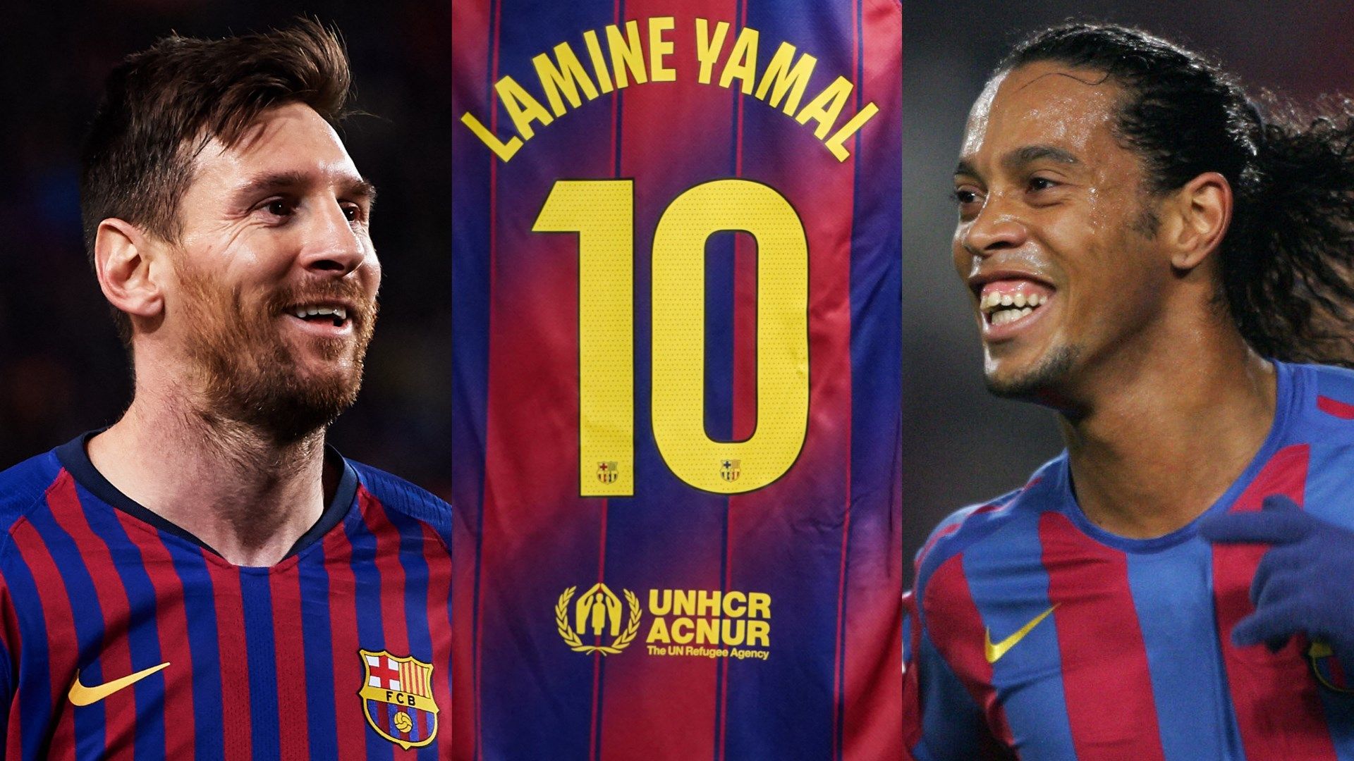 Lionel Messi Lamine Yamal Ronaldinho GFX