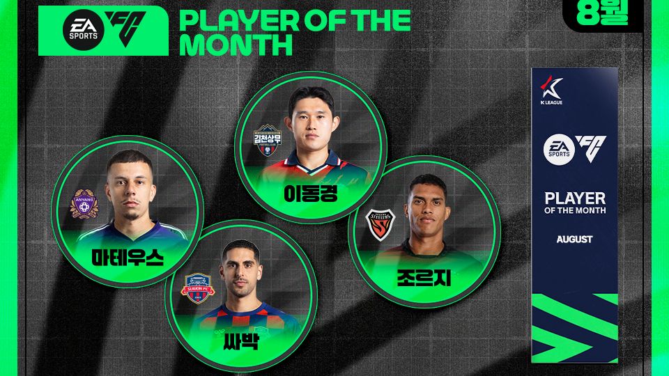 2025시즌 8월 'EA K리그 이달의선수상' 후보 
