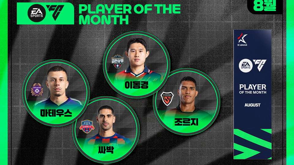 2025시즌 8월 'EA K리그 이달의선수상' 후보