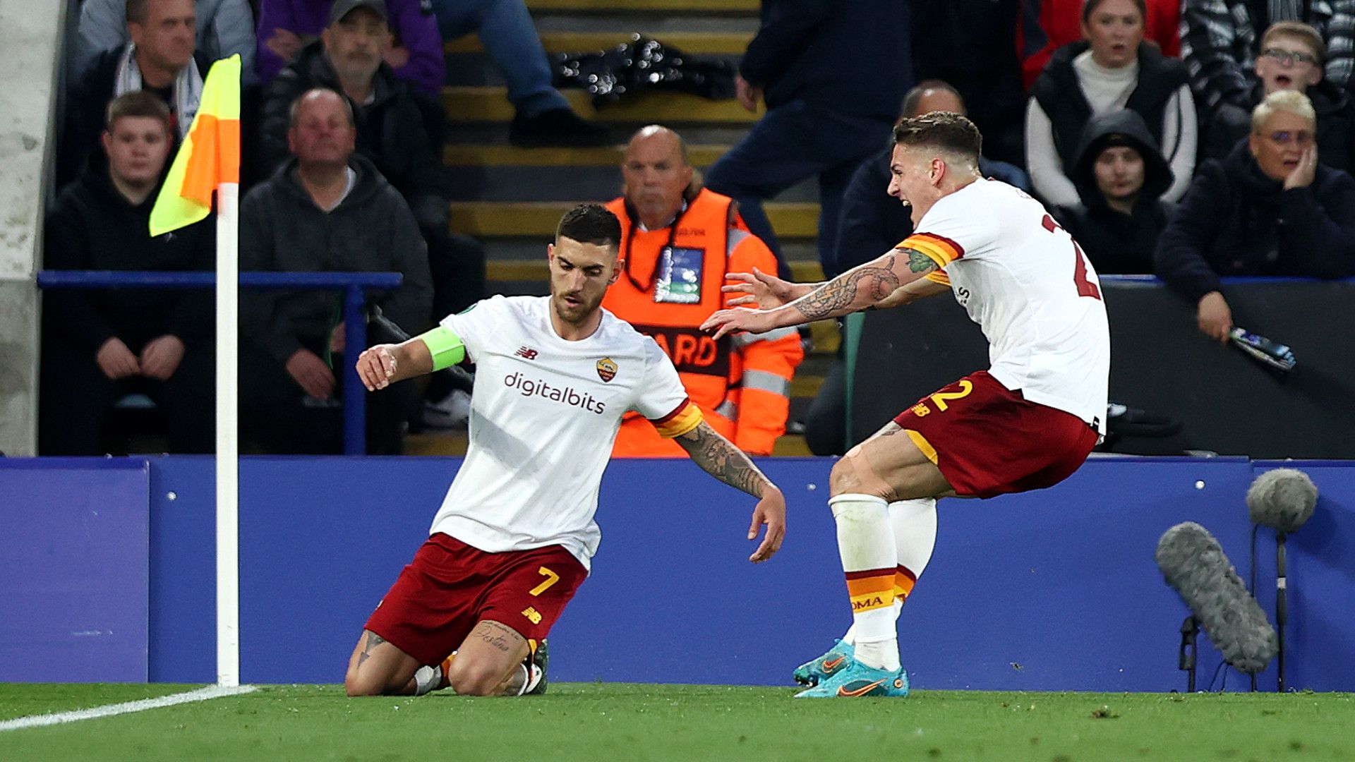 Pellegrini Zaniolo Leicester Roma Conference League