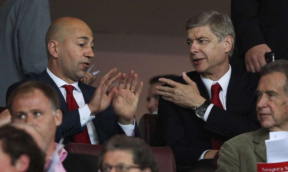 Arsene Wenger Ivan Gazidis Arsenal FC Olympiacos FC UEFA Champions League 09282011