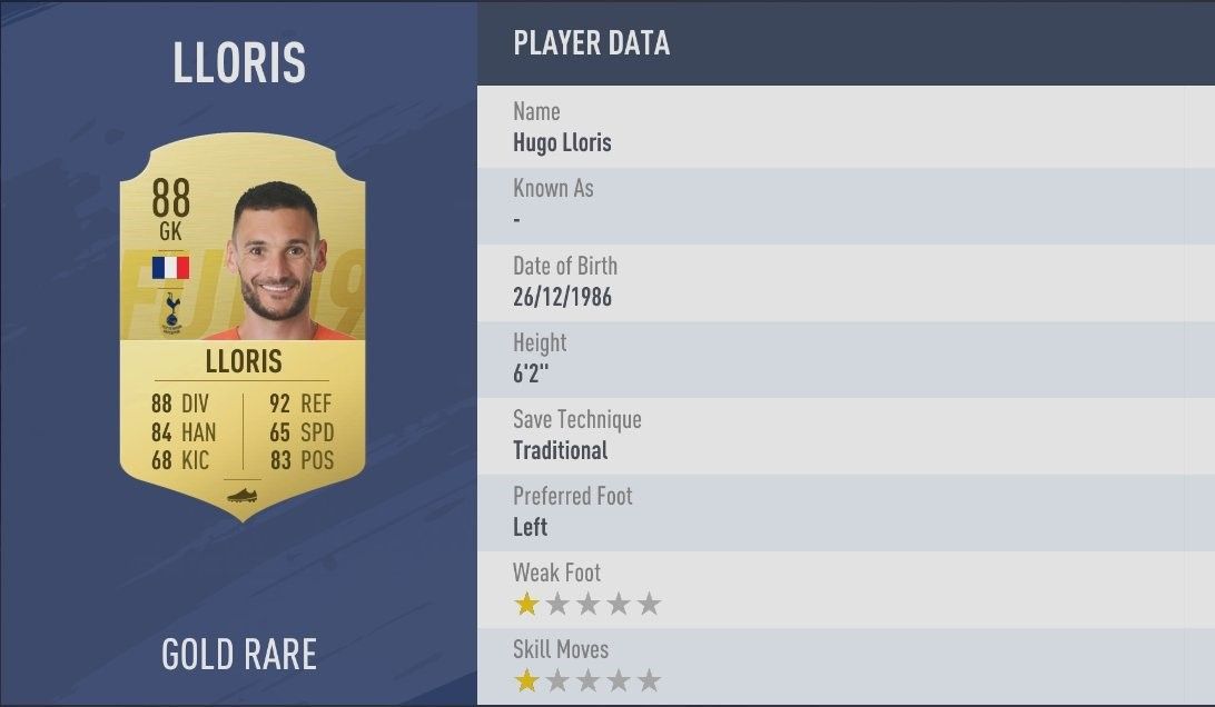 FIFA 19 8 Lloris