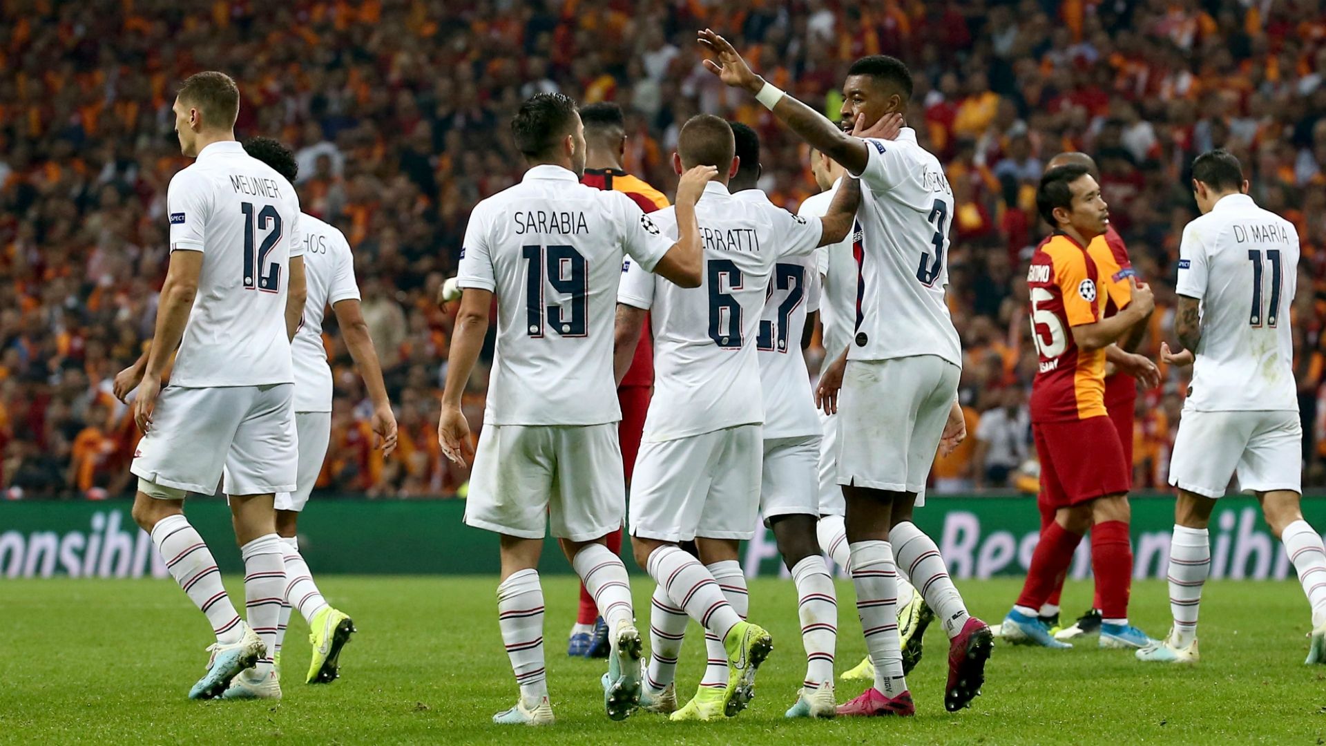 PSG goal celebration vs Galatasaray UCL 10012019