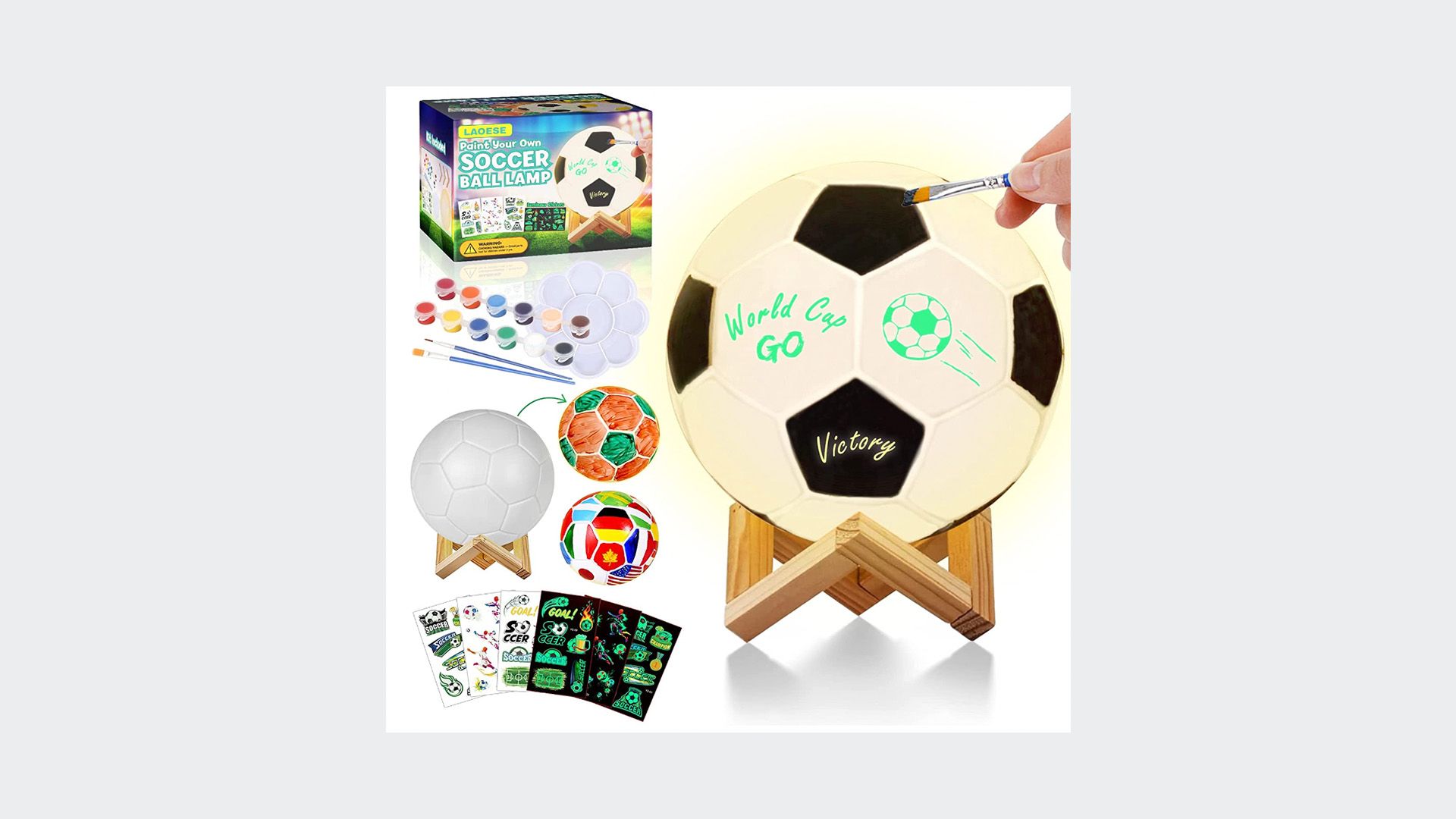 Paint Your Own Soccer Ball Lamp Kit