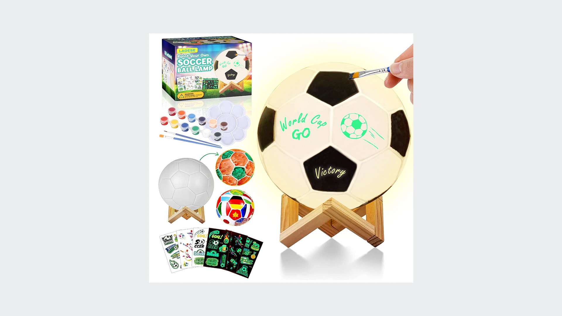 Paint Your Own Soccer Ball Lamp Kit