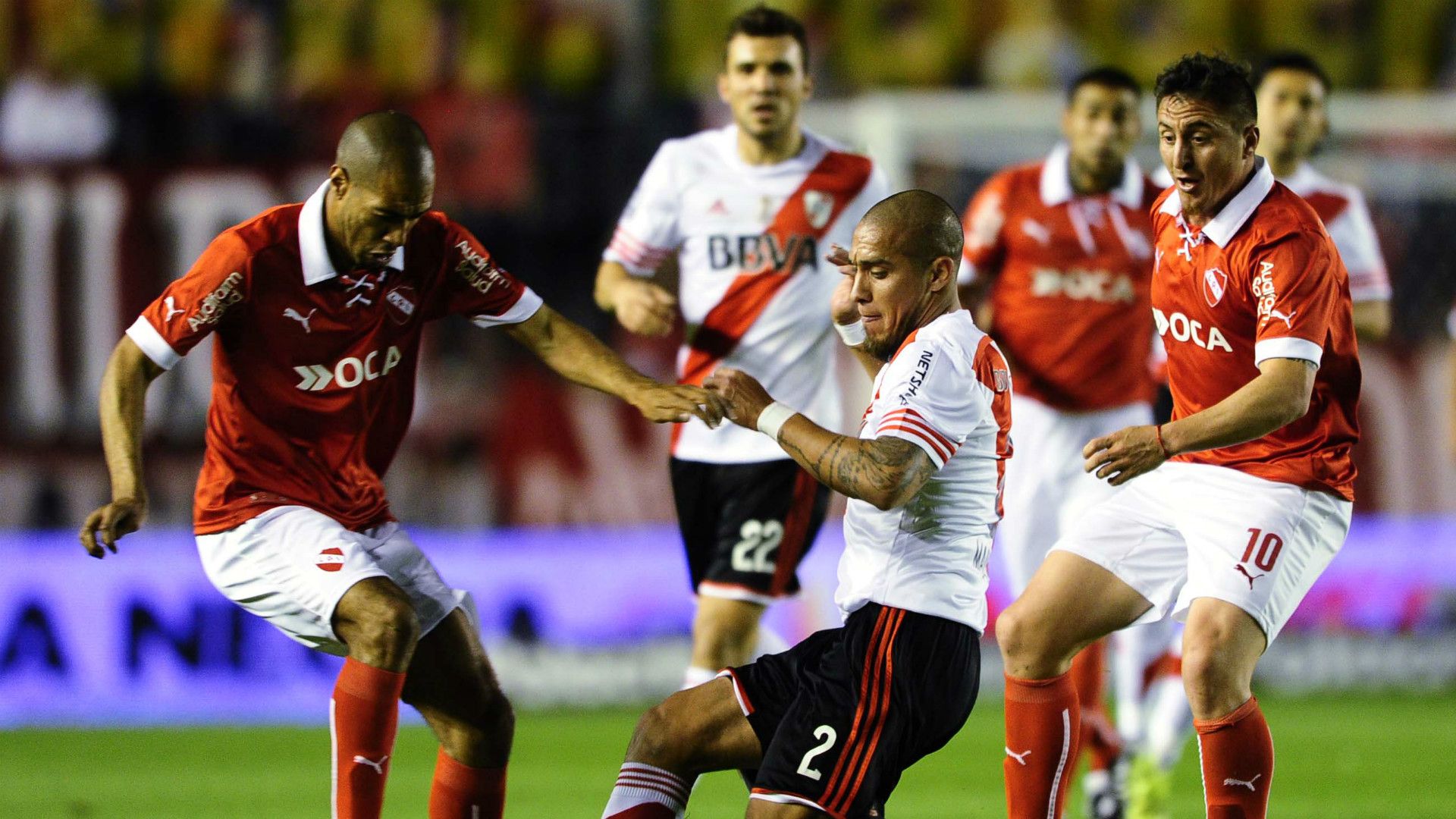 Diego Vera Jonathan Maidana Cristian Rodriguez Independiente River Plate Campeonato de Primera Division 04102015