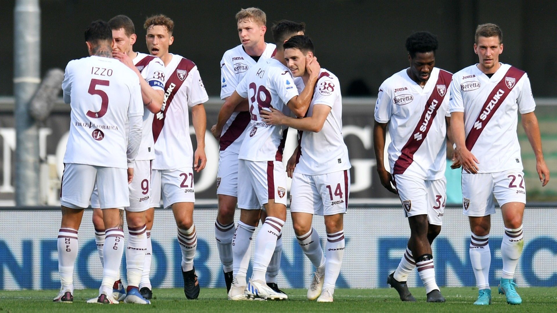 Torino celebrates goal against Verona
