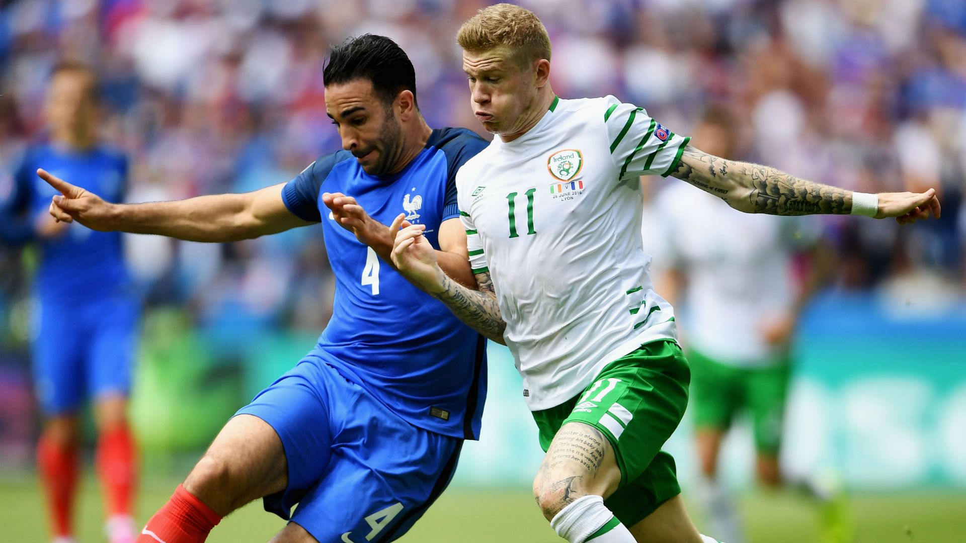 Adil Rami James McClean France Ireland UEFA Euro 2016 26062016