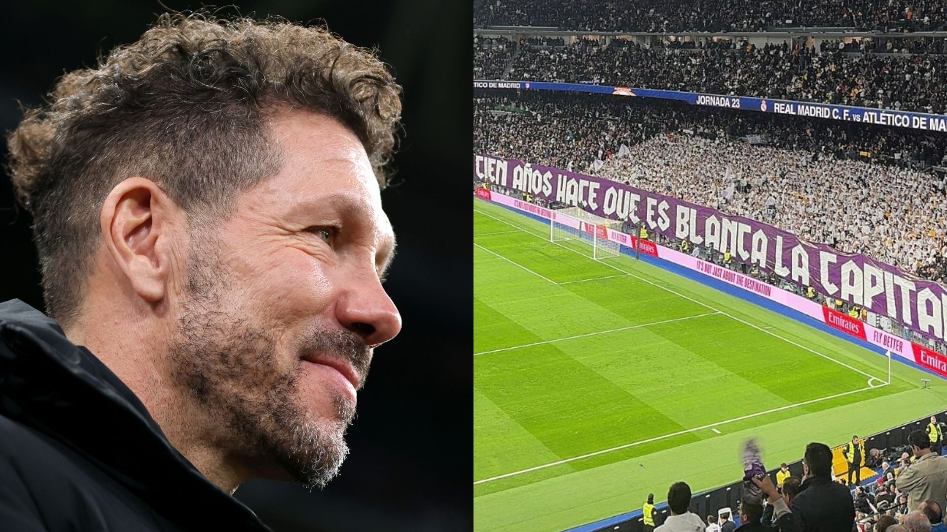 Simeone tifo derbi Madrid