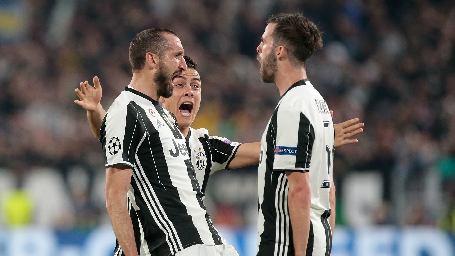 Juventus celebrating Juventus Barcelona