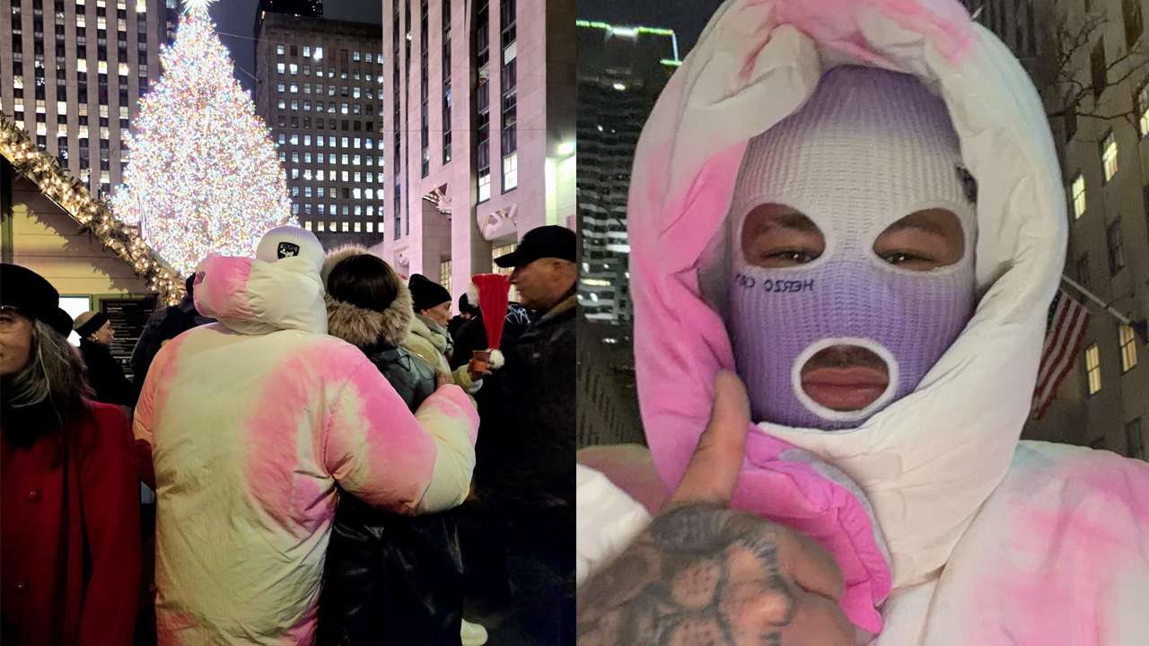 GFX Neymar mascarado nas férias de Nova York, em 2025