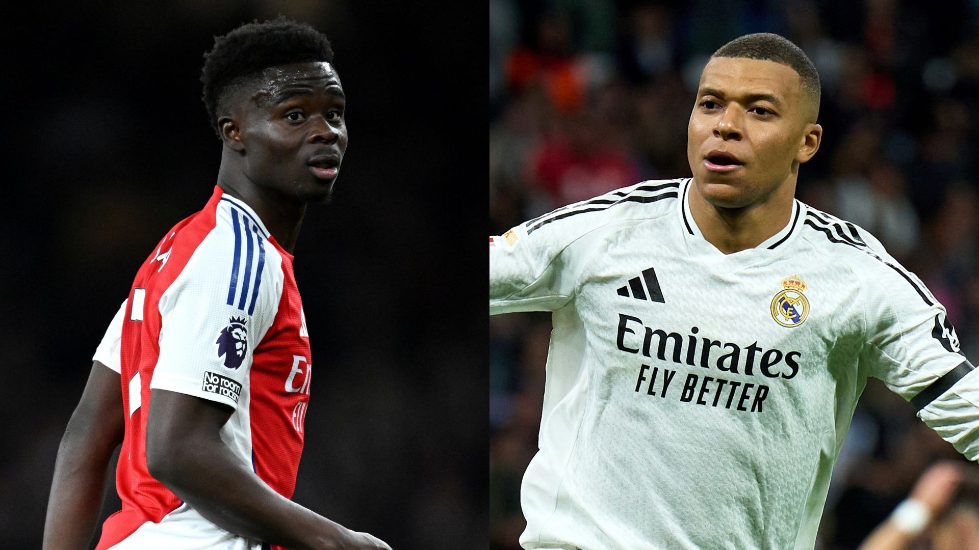 Bukayo Saka  Arsenal Kylian Mbappe Real Madrid