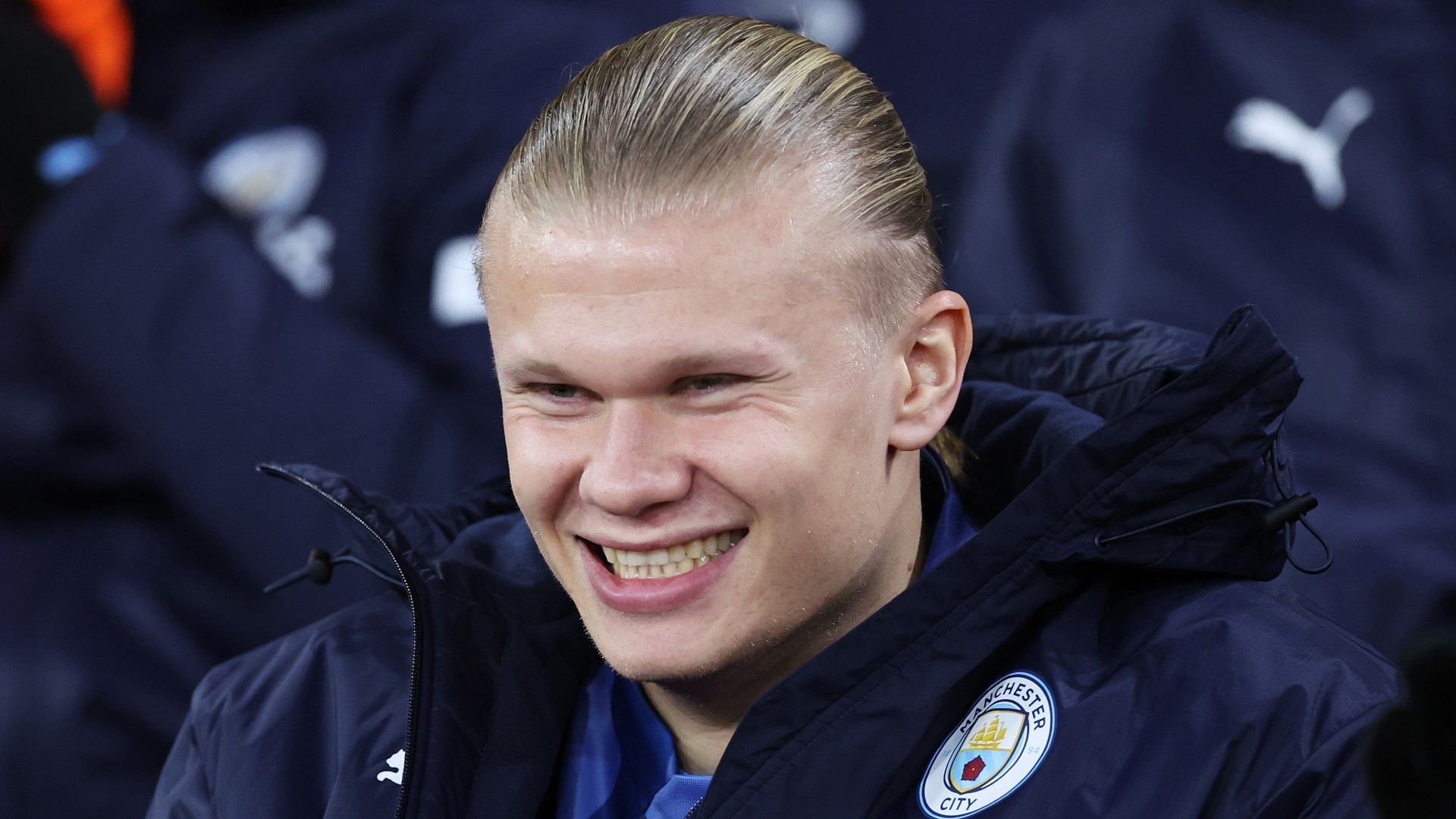Erling Haaland Man City 2022-23 smile 