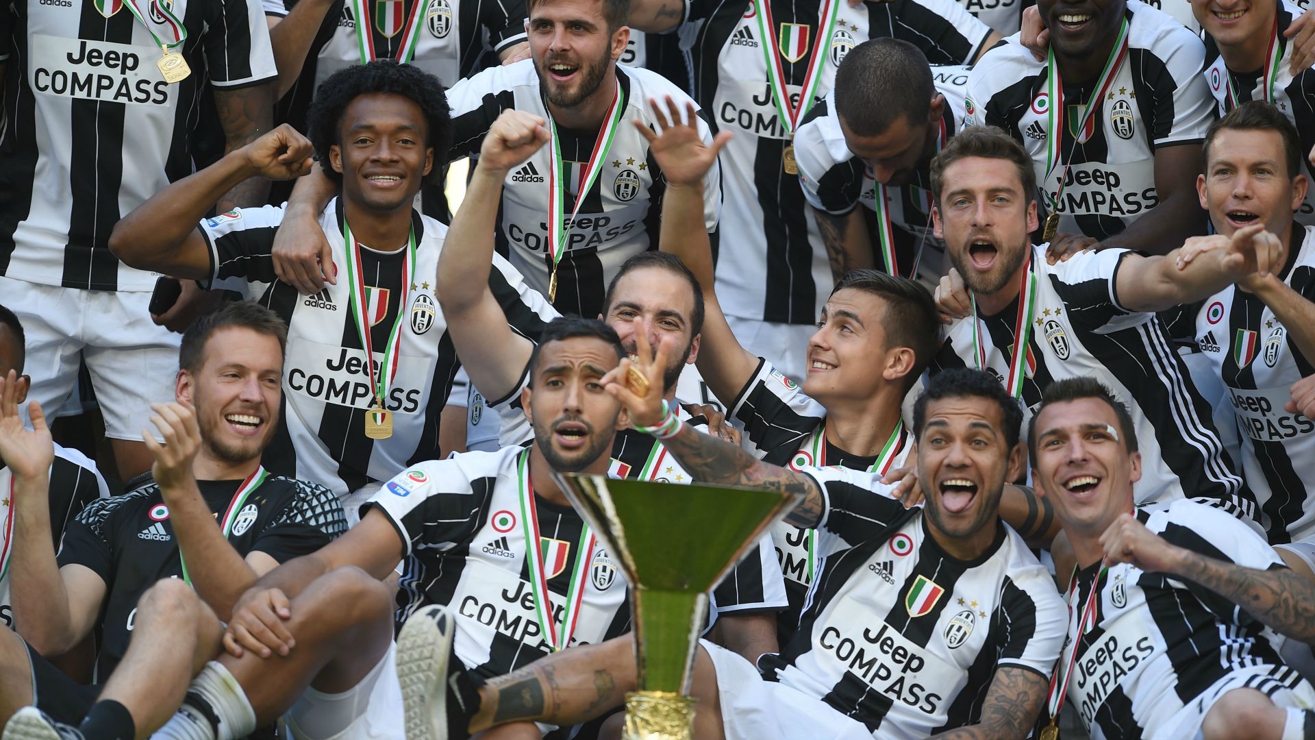 Juventus celebrating Serie A