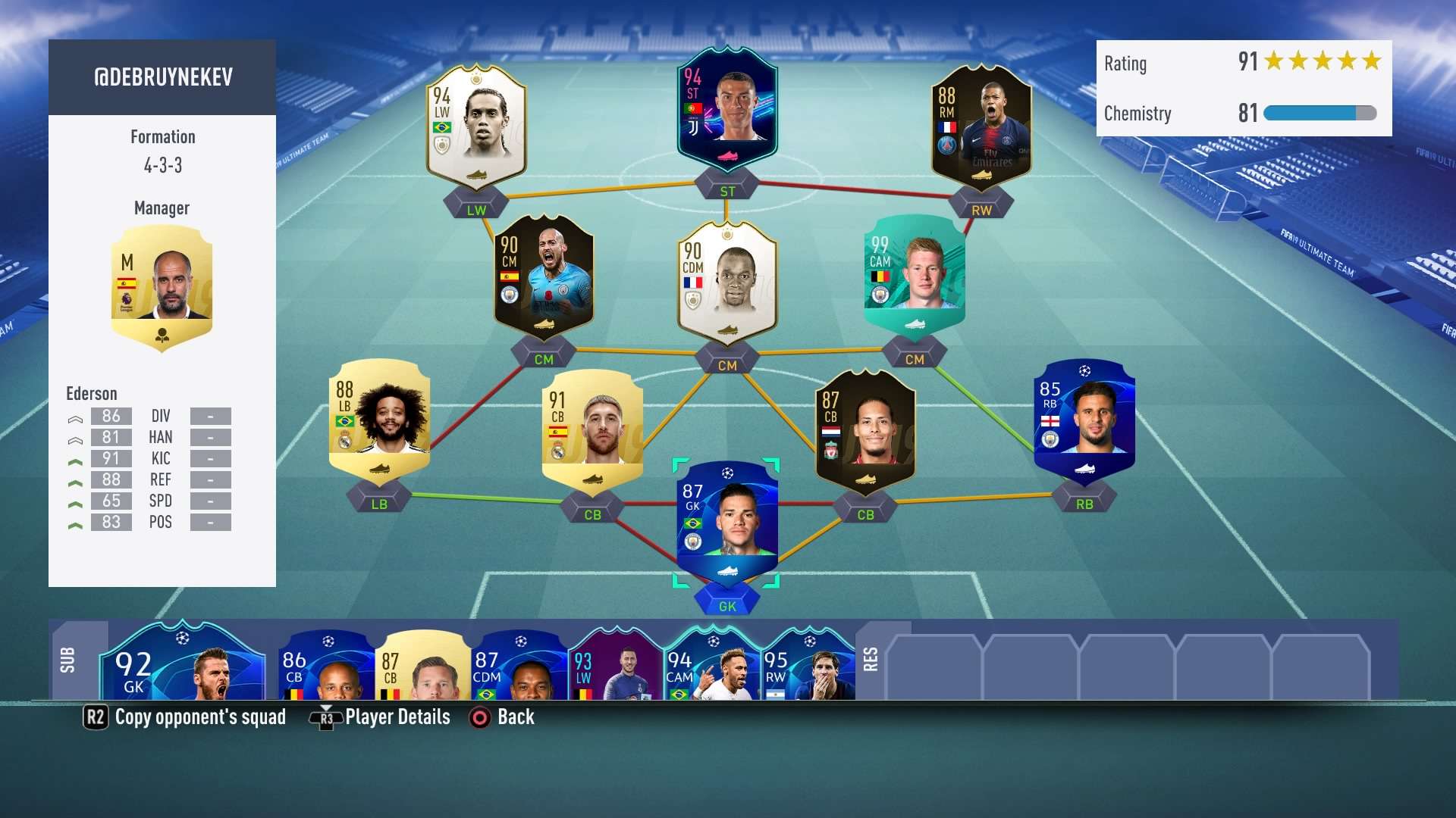 Kevin De Bruyne Squad Battles