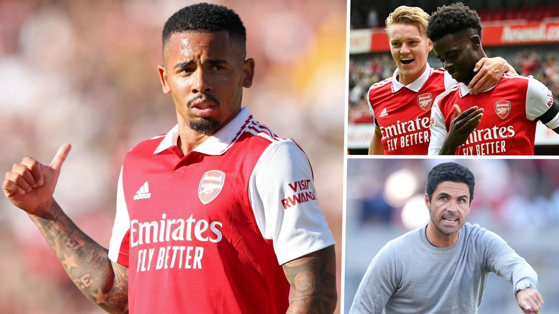 Jesus Odegaard Saka Arteta Arsenal 2021-22 GFX